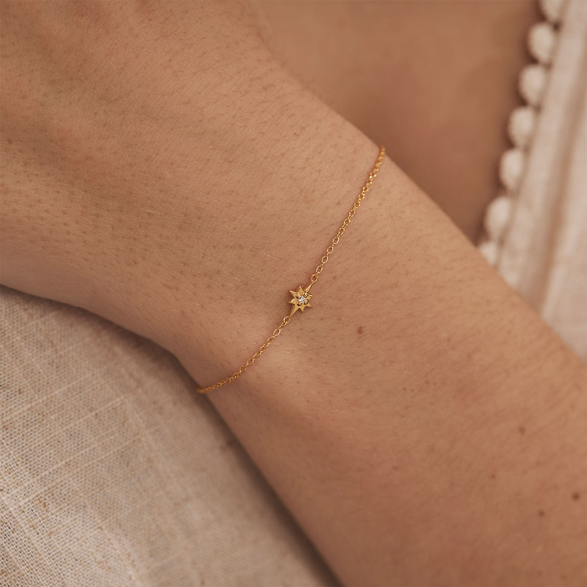 Lucida Star Bracelet for Women - 14K Gold Plated Adjustable Chain Bracelet - Elegant Minimalist Jewelry Gift for Birthday, Anniversary & Valentine's Day | Perfect for Daily Wear, Parties & Special Occasions
