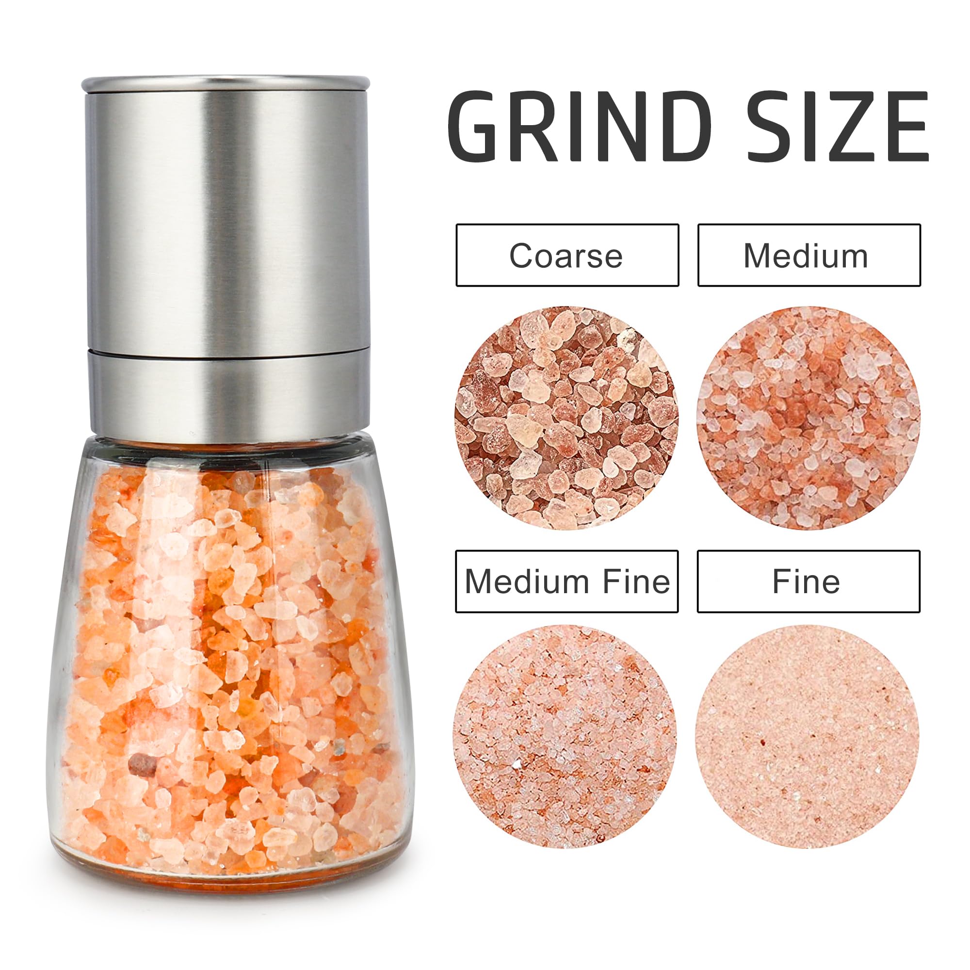 Premium Gulex® Adjustable Coarseness Pepper Grinder & Salt Mill Set - Refillable Stainless Steel Spice Grinder with Ceramic Rotor (1 Pack) - Perfect for Kitchen, Dining Table & Gourmet Cooking