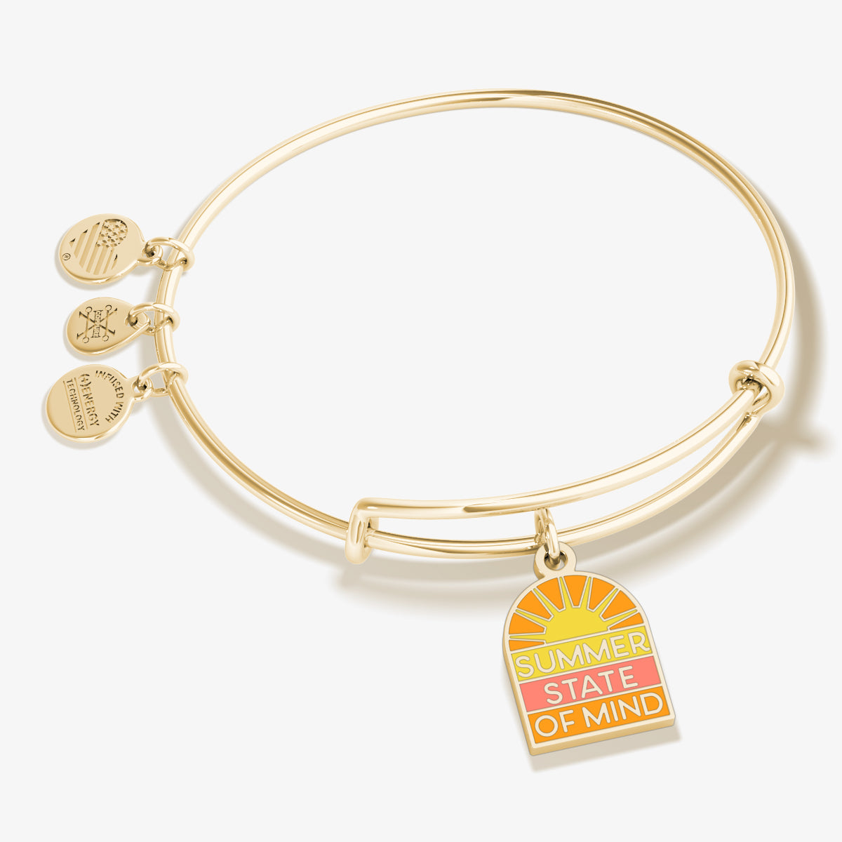 Summer State of Mind Charm Bangle - Trendy Adjustable Bracelet for Women - Perfect for Beach Vacations, Music Festivals & Summer Outfits