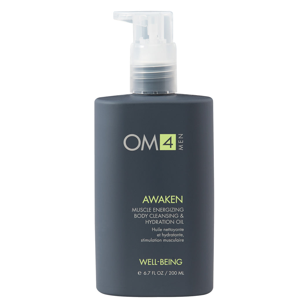 Organic OM4 Awaken Muscle Energizing Body Oil for Men - Hydration & Cleansing - Post-Workout Recovery & Daily Skincare Routine