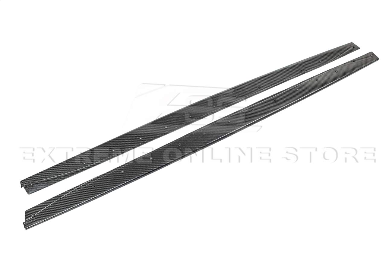 2014-2018 BMW F80 M3 M-Performance Carbon Fiber Side Skirt Extensions - Replacement Rocker Panel Kit for Enhanced Aerodynamics & Sporty Styling | Perfect for Track Days, Car Shows & Performance Upgrades