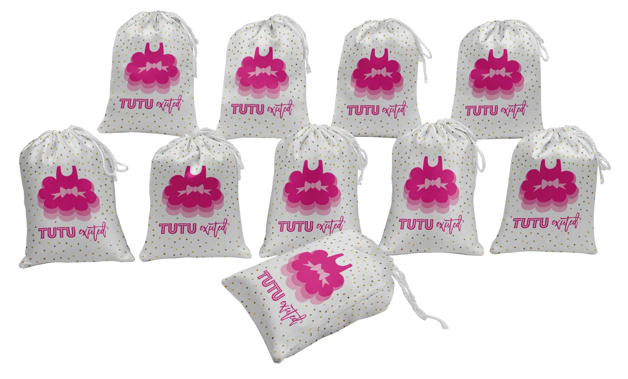 White Tutu Baby Shower Party Favor Bags - 15 Pack Premium Gift Pouches for Newborn Celebrations & Gender Reveal Parties
