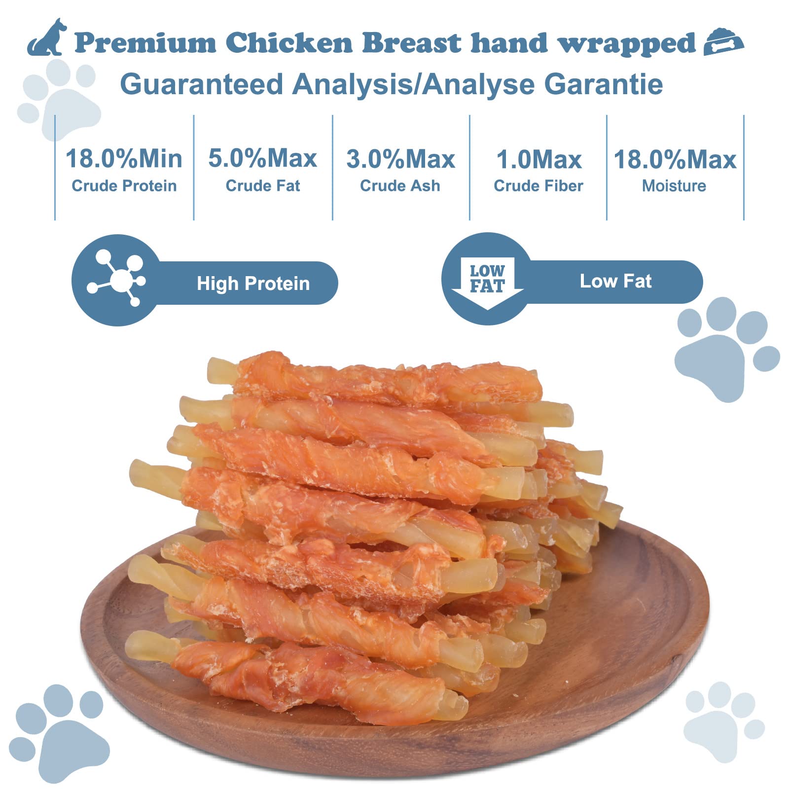 Premium Chicken Wrapped Cod Sticks Dog Treats - Grain Free, Rawhide Free Soft Chews for Puppy Training & Dental Health - 2lb Bag - Perfect for Reward Snacks, Obedience Training & Teething Relief