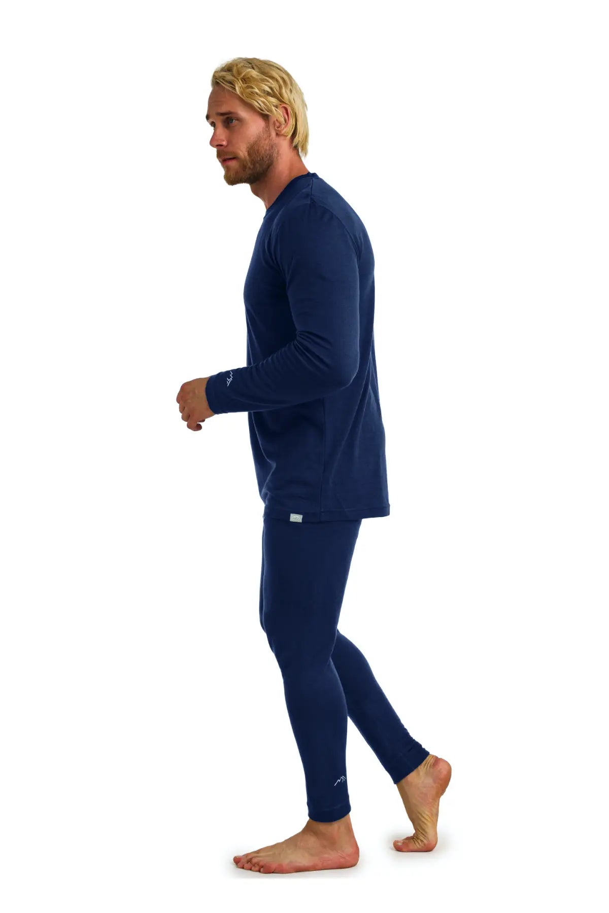 Men's Merino Wool Thermal Underwear Set - 165 Navy Blue - Base Layer for Winter, Skiing & Outdoor Activities