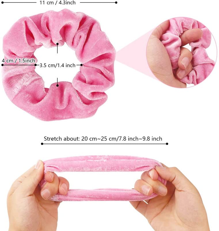 Staila 12 Pack Velvet Hair Scrunchies - Soft Elastic Hair Bands for Women & Girls - Hair Ties & Ropes for Ponytails, Buns & Everyday Hair Accessories (Perfect for School, Work, Gym & Casual Wear)