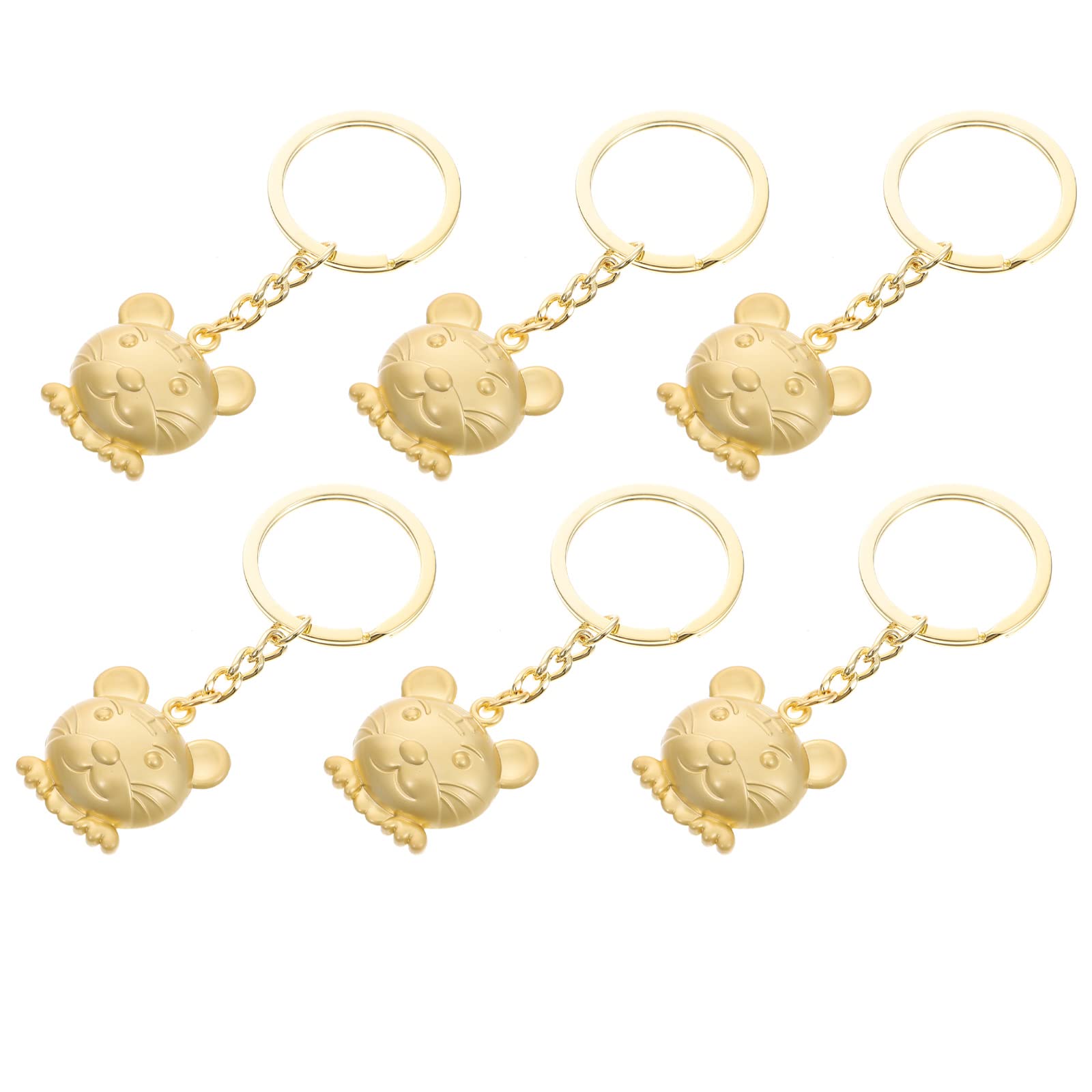 Cabilock 6Pcs Zodiac Tiger Keychains - Tiger Shaped New Year Ornaments for Home Decor, Gift Giving, and Party Favors