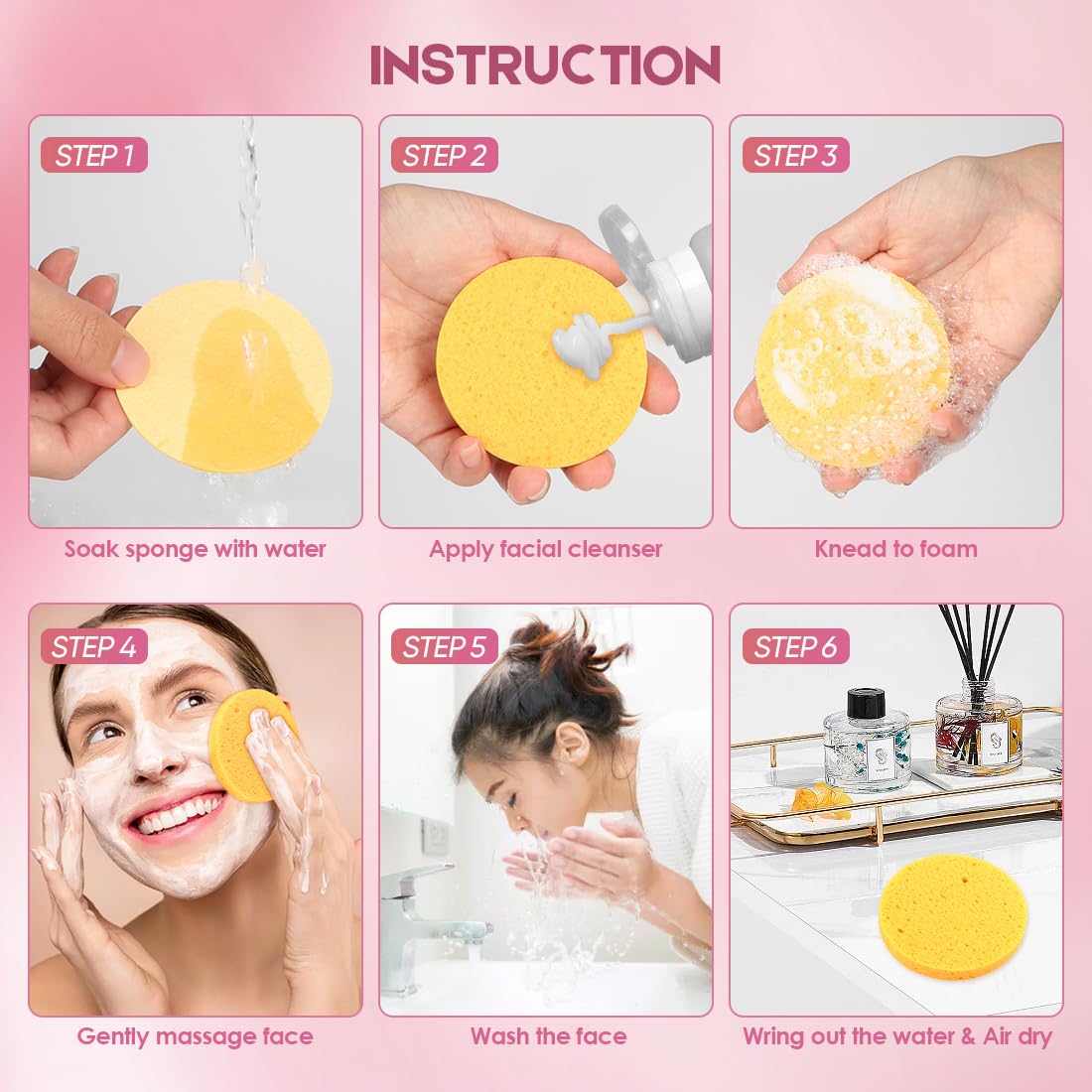 AIDEA 96 Count Compressed Facial Sponges | Soft Makeup Sponges for Cleansing, Exfoliating & Makeup Removal | Travel-Friendly Cosmetic Puffs | Perfect for Daily Skincare, Travel & On-the-Go Beauty Routine