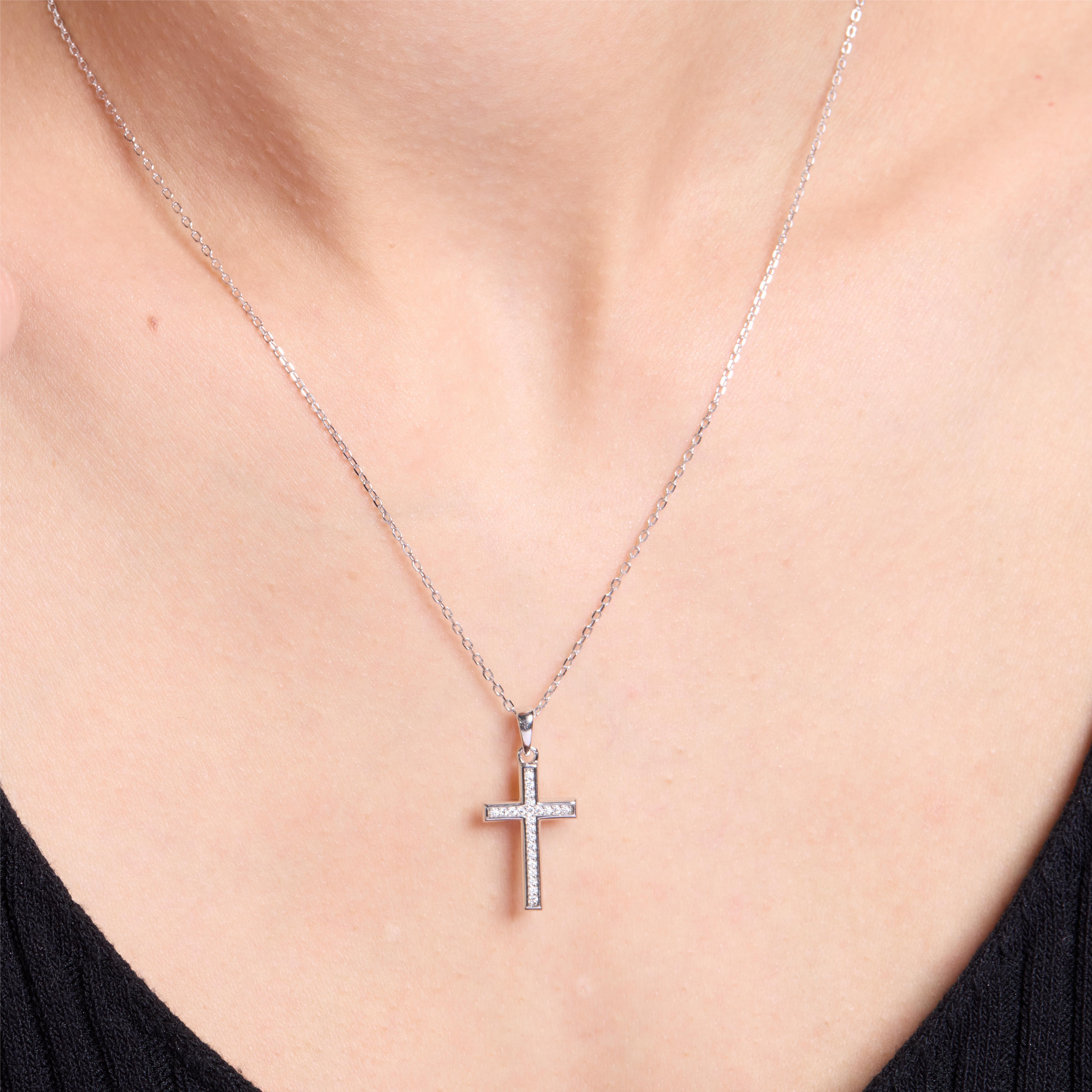 Classic Cross Pendant Necklace - Religious Jewelry for Women & Men - Perfect for Church, Weddings & Everyday Wear