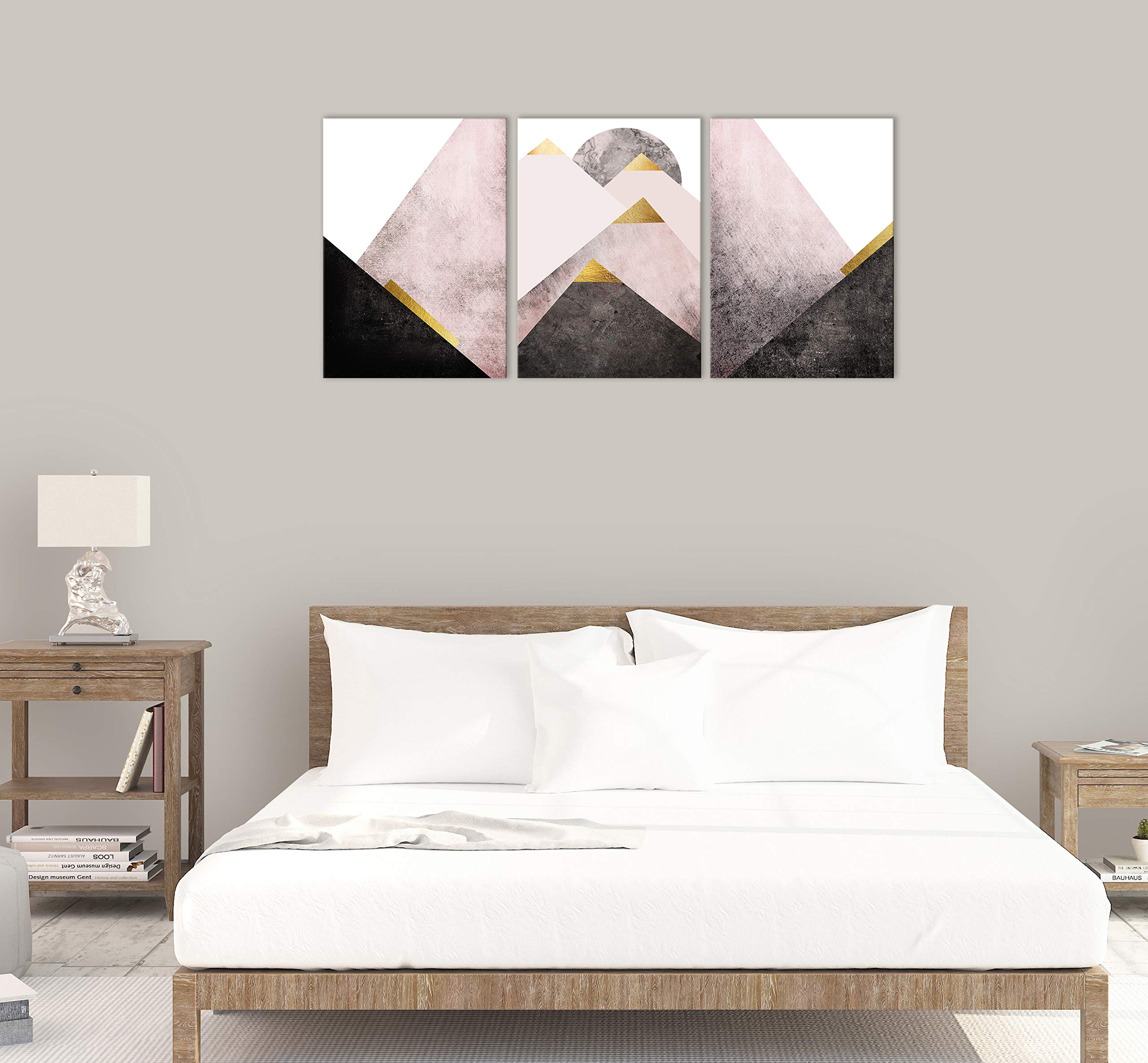 Pink and Black Abstract Canvas Wall Art - Modern Dining Room Decor, Kitchen & Living Room Wall Painting, Bedroom Home Decor for Stylish Interiors | Perfect for Housewarming Gifts & Apartment Decorating