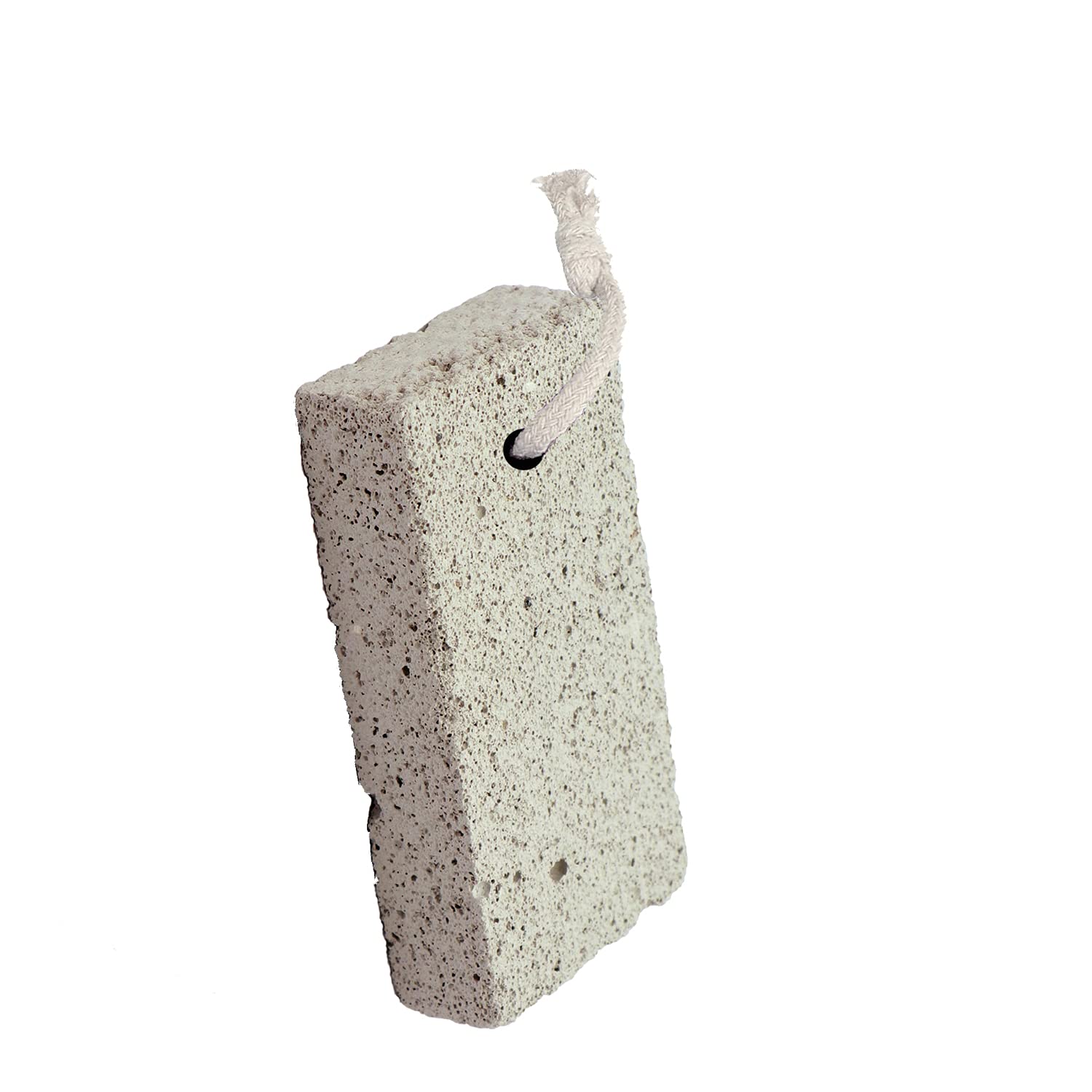 Natural Lava Pumice Stone for Dead Skin Removal - Callus Remover for Feet, Heels, Hands & Elbows | Exfoliating Pedicure Tool for Dry Skin - White Square Shape (Pack of 1) - Perfect for Home Spa, Pedicures & DIY Foot Care