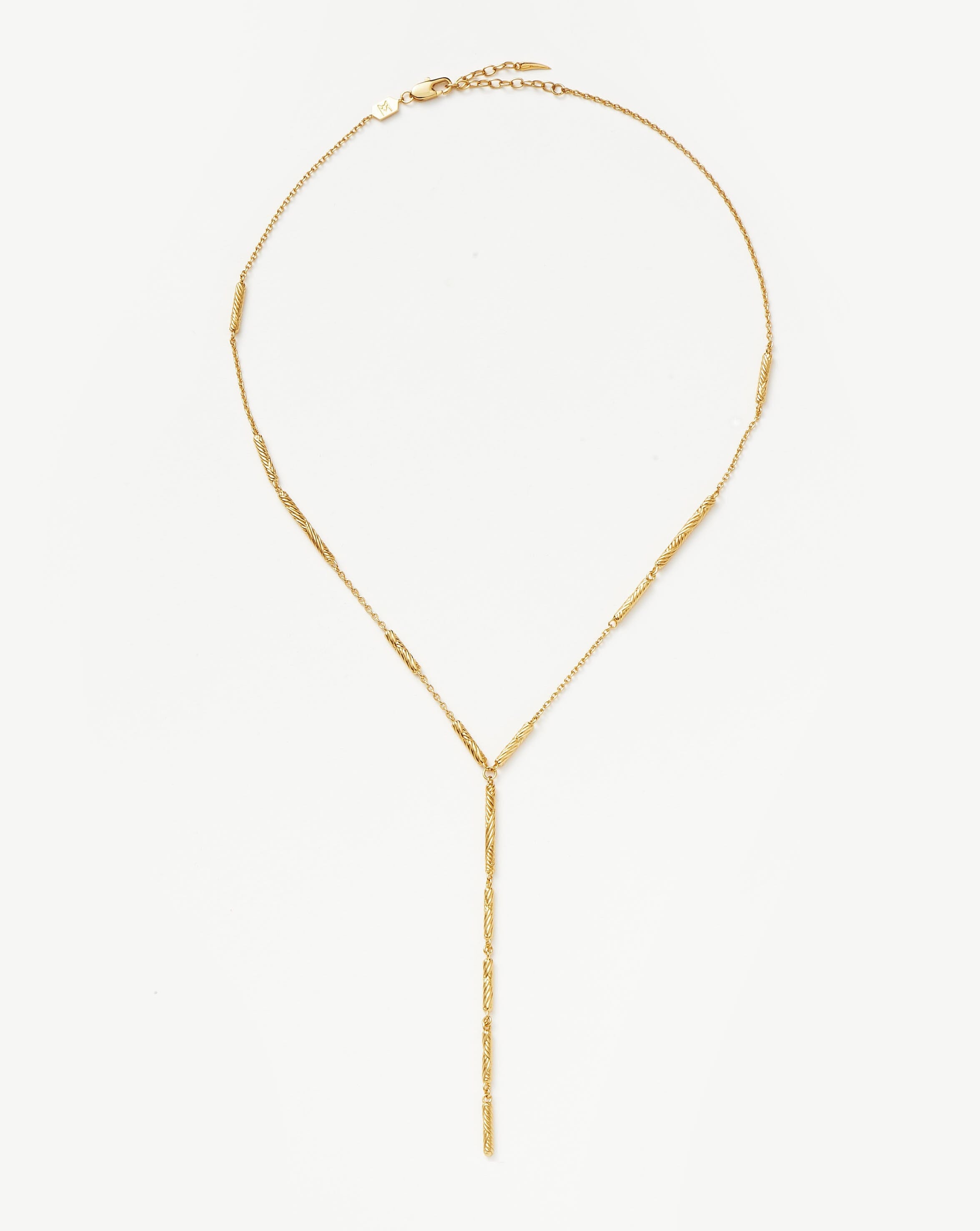 Wavy Ridge Lariat Chain Necklace - Dainty Gold Layered Necklace for Women, Trendy Y2K Jewelry Gift for Her | Perfect for Date Night, Office Wear & Everyday Fashion