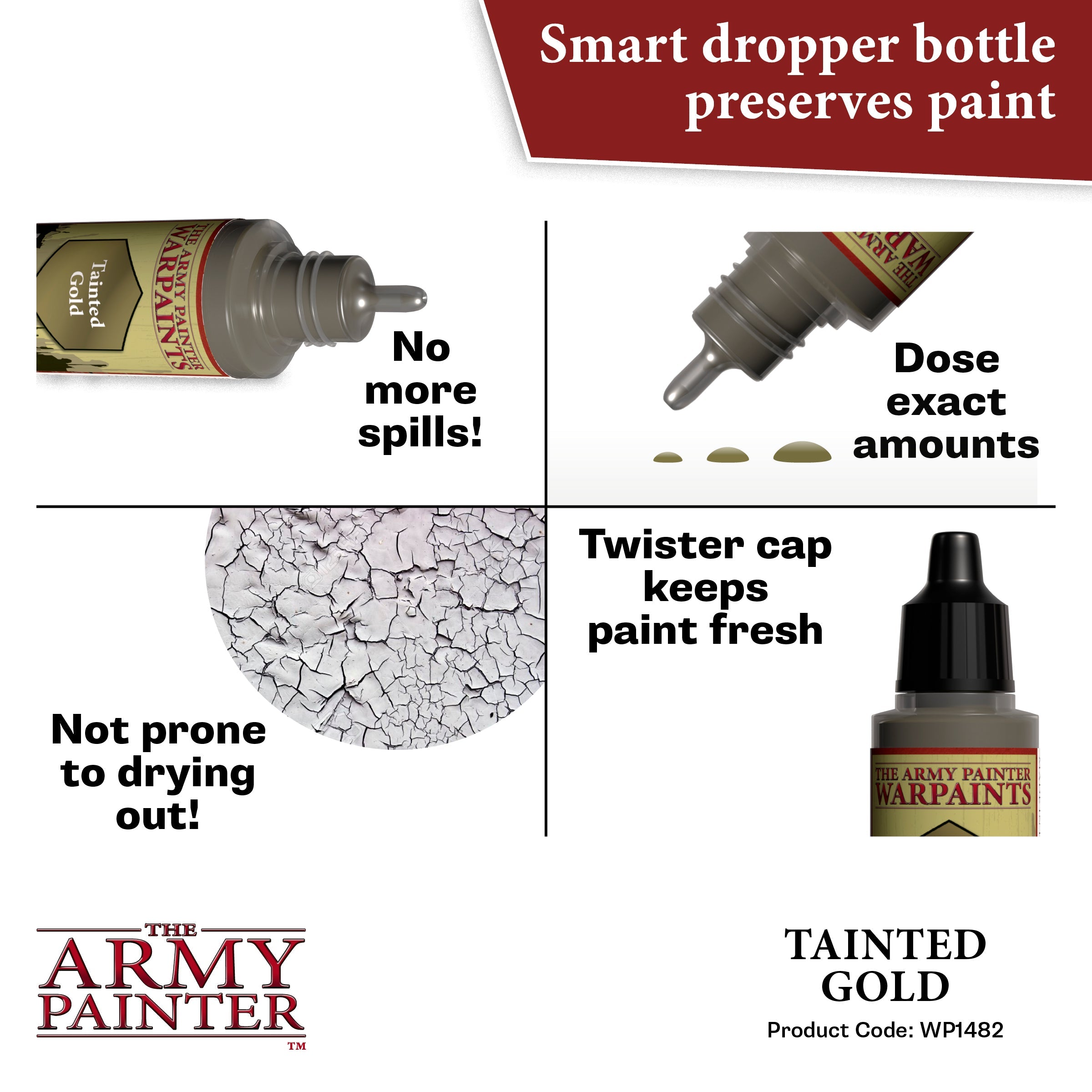 Warpaints Metallics: Tainted Gold Metallic Paint for Miniatures & Models - Perfect for Warhammer, D&D, and Tabletop Gaming