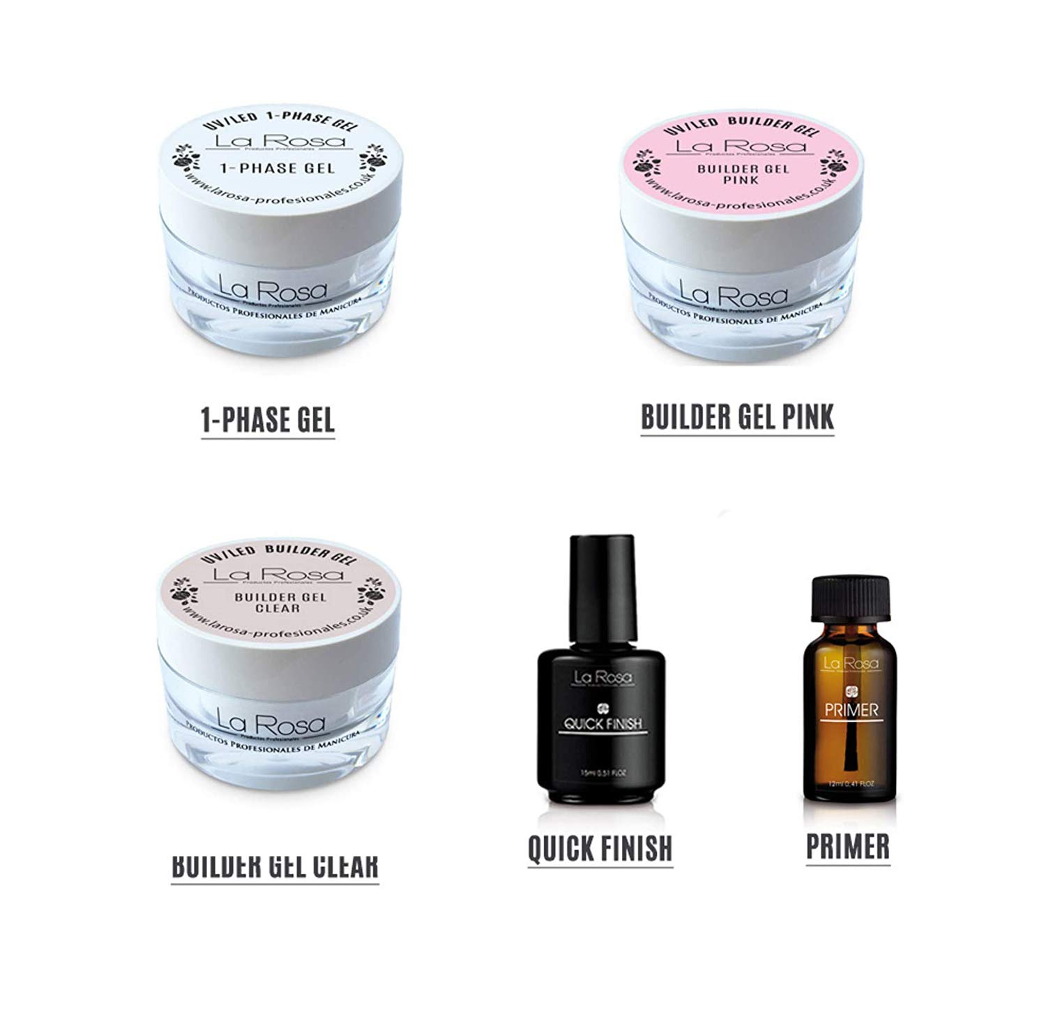 La Rosa BUILDER - Pink UV/LED Nail Builder Gel for UV Lamps - 30ml Nail Extension & Sculpting Gel - Perfect for Acrylic Nails, Gel Extensions & Nail Art (Pink Mask)