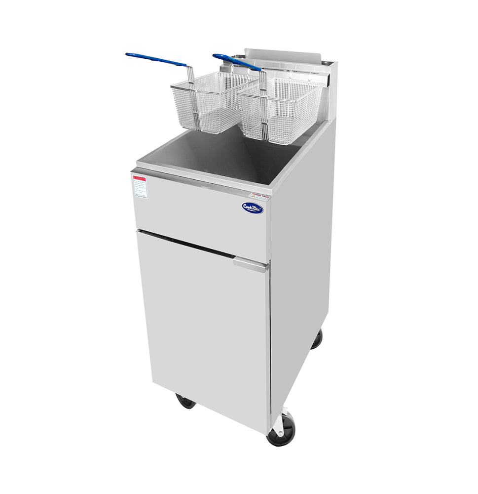 Atosa ATFS 35ES 35 lb. Commercial Gas Deep Fryer - 60,000 BTU Heavy Duty Energy Star Certified for Restaurants, Fast Food & Catering Businesses