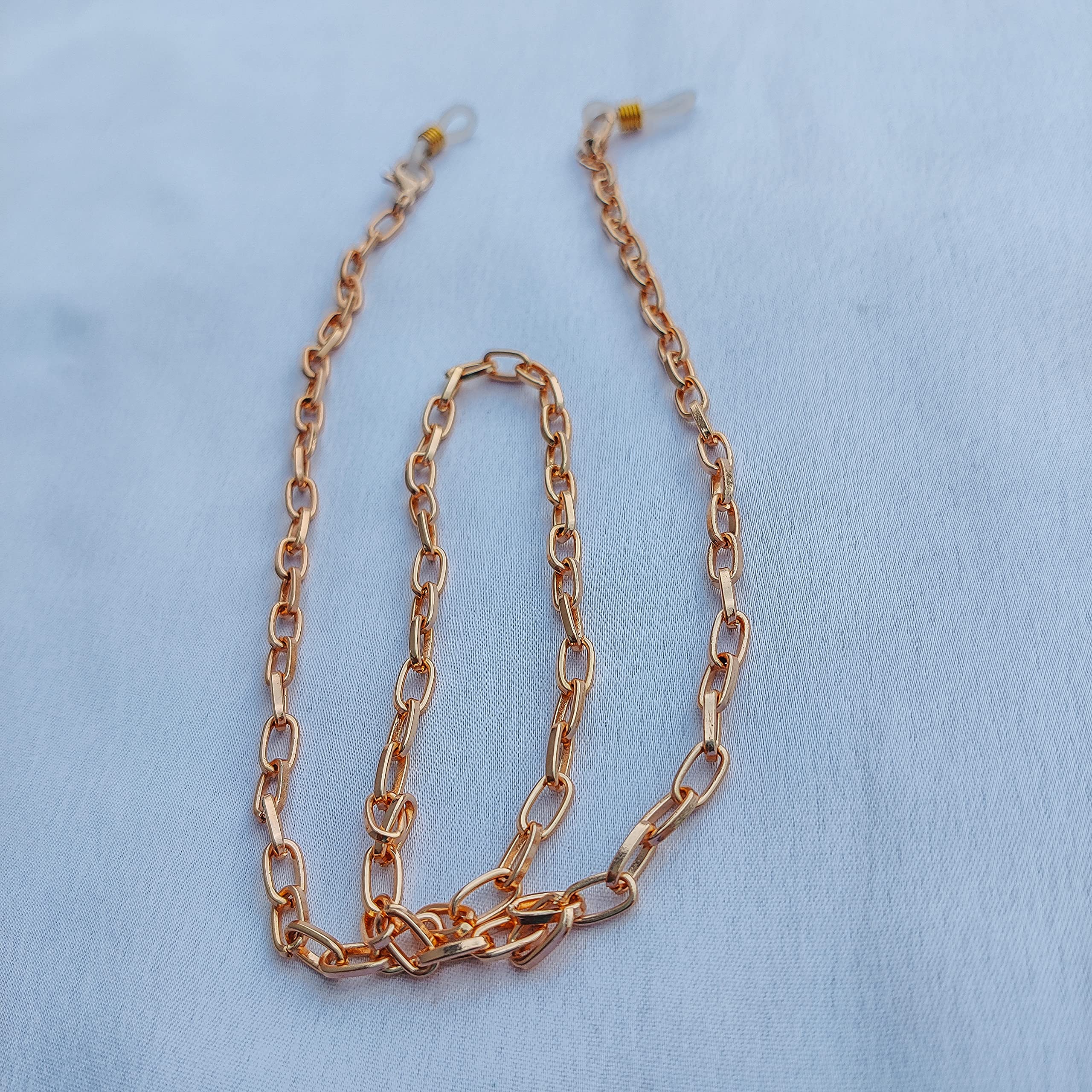 Elegant Rose Gold Mask Chain & Eyeglasses Holder - Stylish Face Mask Lanyard for Glasses, Jewelry Accessories - Perfect for Daily Wear, Work, Travel and Fashion Outfits