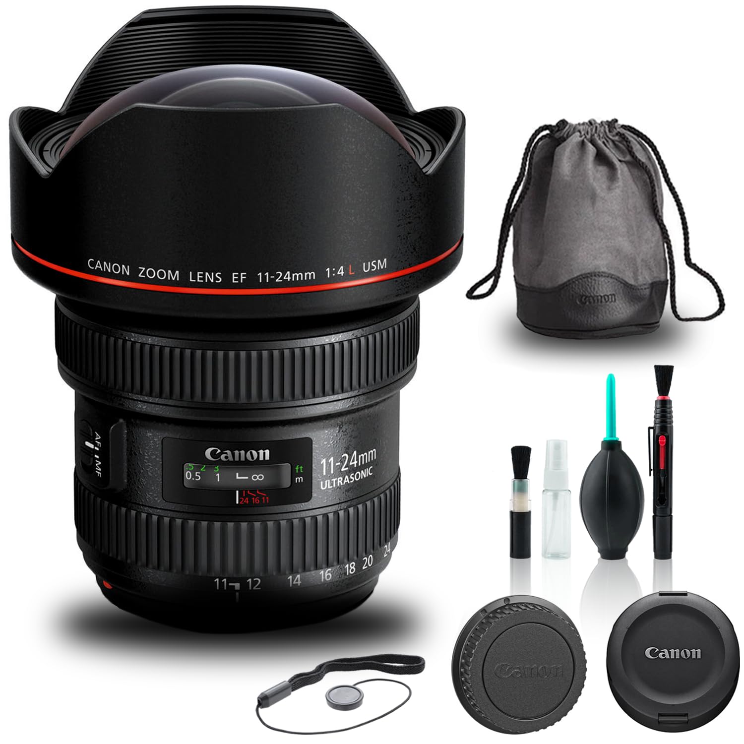 Canon EF 11-24mm f/4L USM Ultra Wide Angle Zoom Lens (Renewed) with Cap Keeper, Cleaning Kit & Accessories - Perfect for Landscape, Architecture & Interior Photography