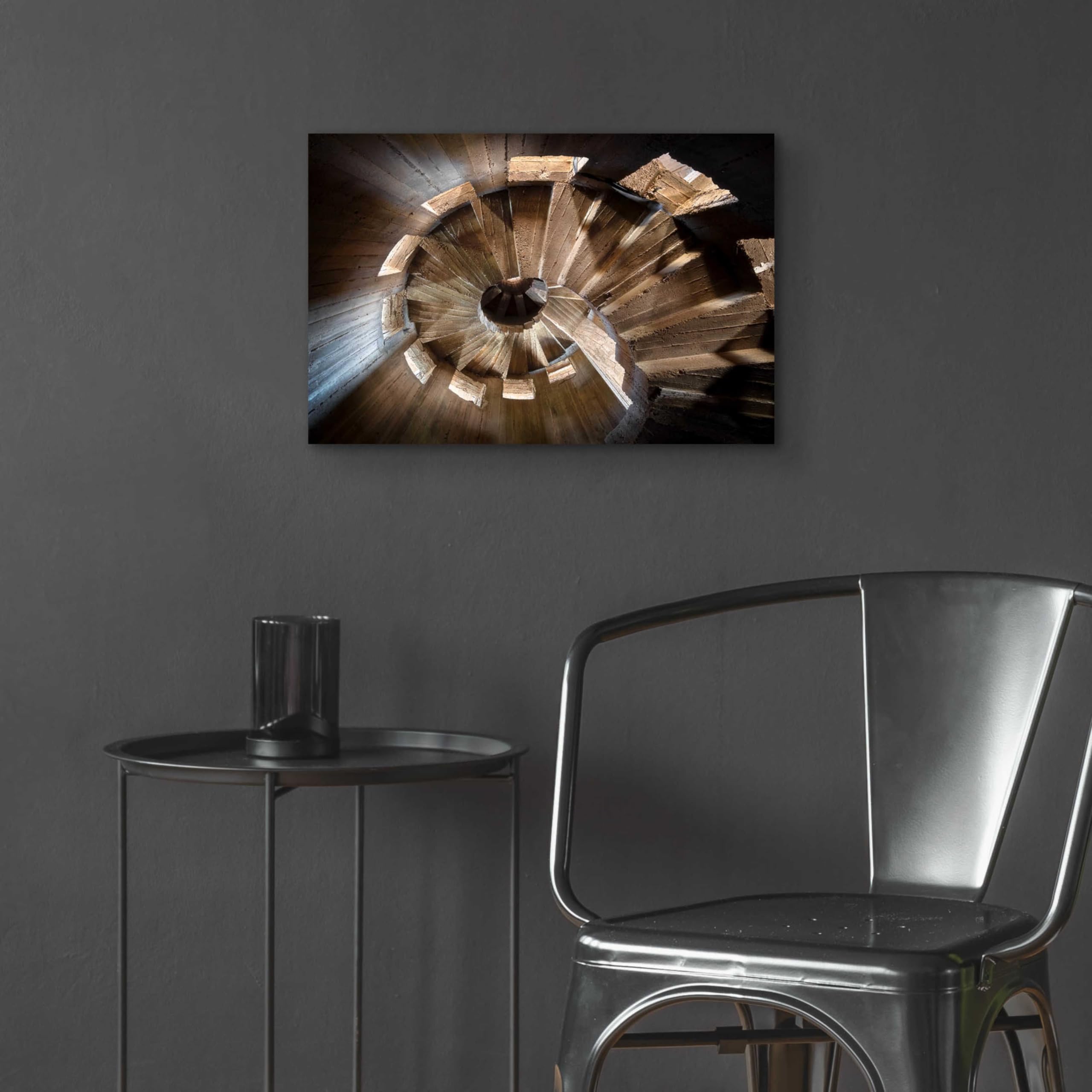 Epic Art 'Shadow In The Staircase' by Roman Robroek - Acrylic Glass Wall Art Print 24x16 Inches - Modern Home Decor for Living Room, Bedroom & Office