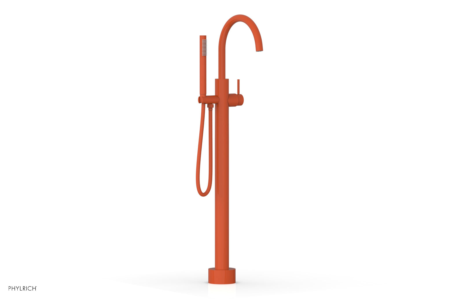 BASIC II Tall Floor Mount Tub Filler with Lever Handle & Hand Shower - 230 45 01 - Perfect for Modern Bathrooms & Spa-Like Showers
