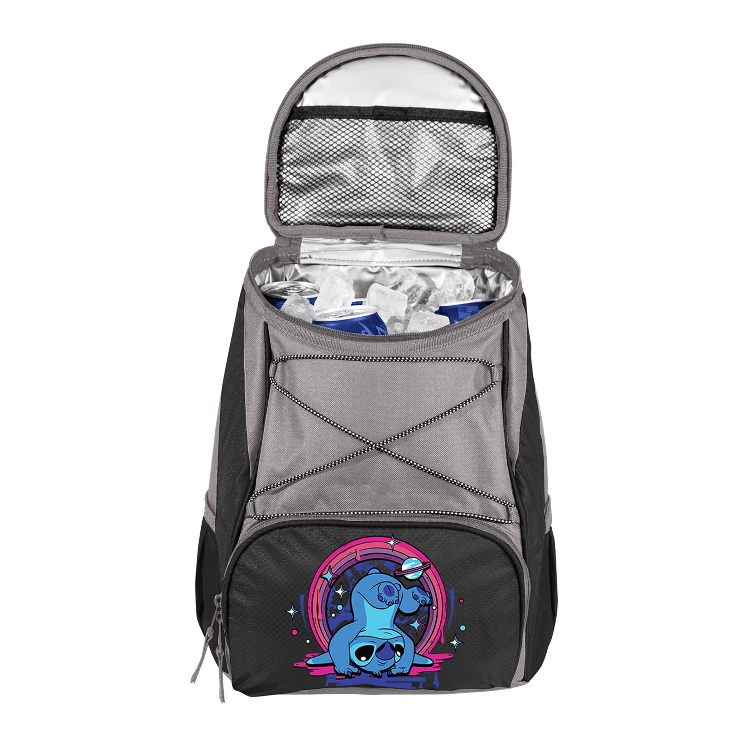 Disney Lilo & Stitch Insulated Backpack Cooler - Soft Picnic Lunch Bag with Black & Gray Accents | Perfect for Beach Outings, Camping Trips & Outdoor Adventures