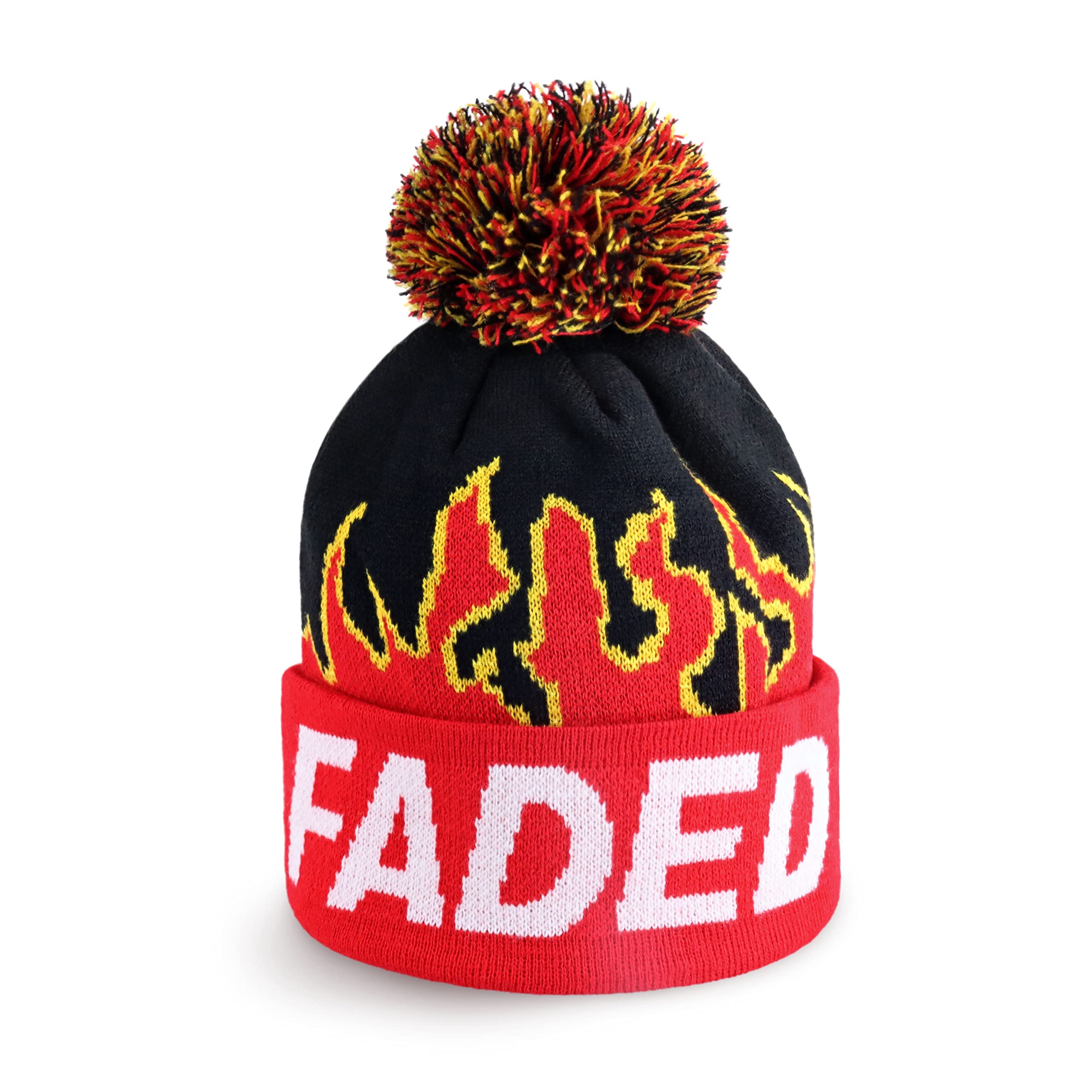 Skully Pom Pom Knit Hats for Men & Women - Warm Winter Beanie with Fun Colorful Designs - Perfect for Outdoor Activities, Snow Sports & Casual Winter Fashion