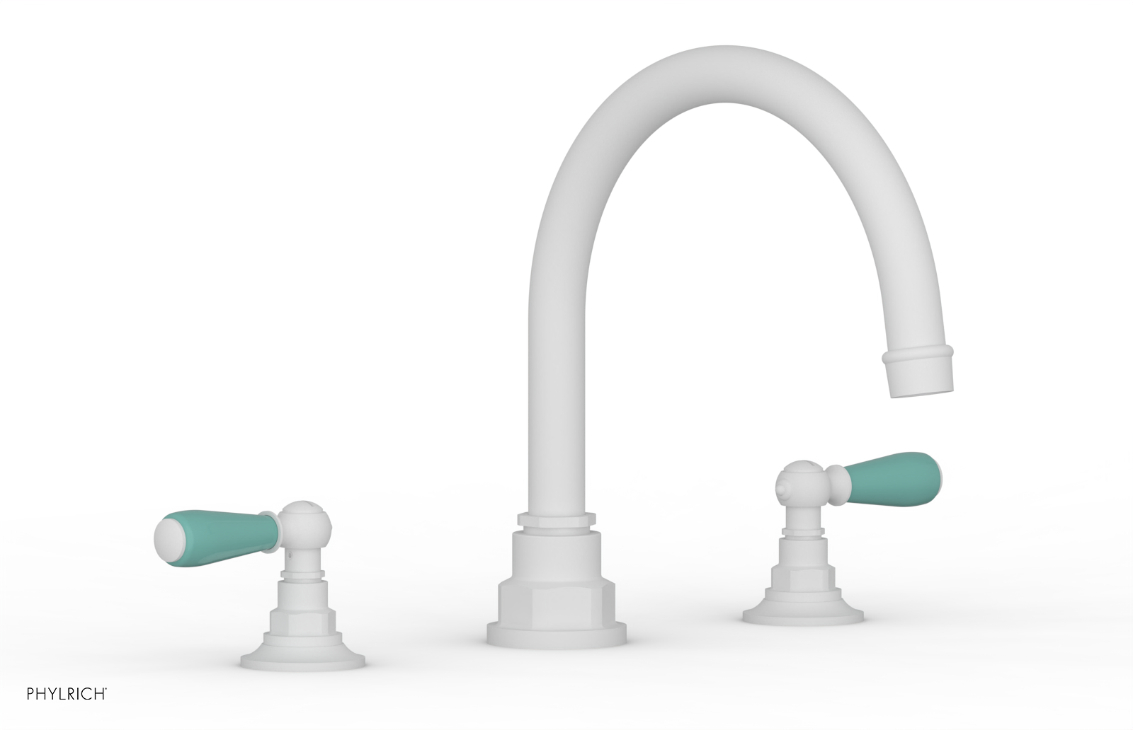 Jamestown Deck Tub Set with Lever Handles & Turquoise Accents - 41
