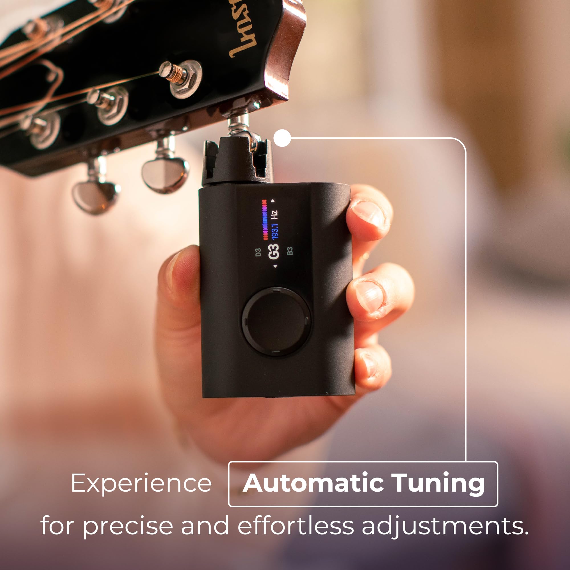 Roadie 3 Smart Automatic Guitar Tuner with Metronome & String Winder - Compatible with Electric, Acoustic, 12-String Guitars, Ukulele, Banjo, Mandolin - 150+ Alternate Tunings - Perfect for Live Performances, Studio Recording & Practice Sessions