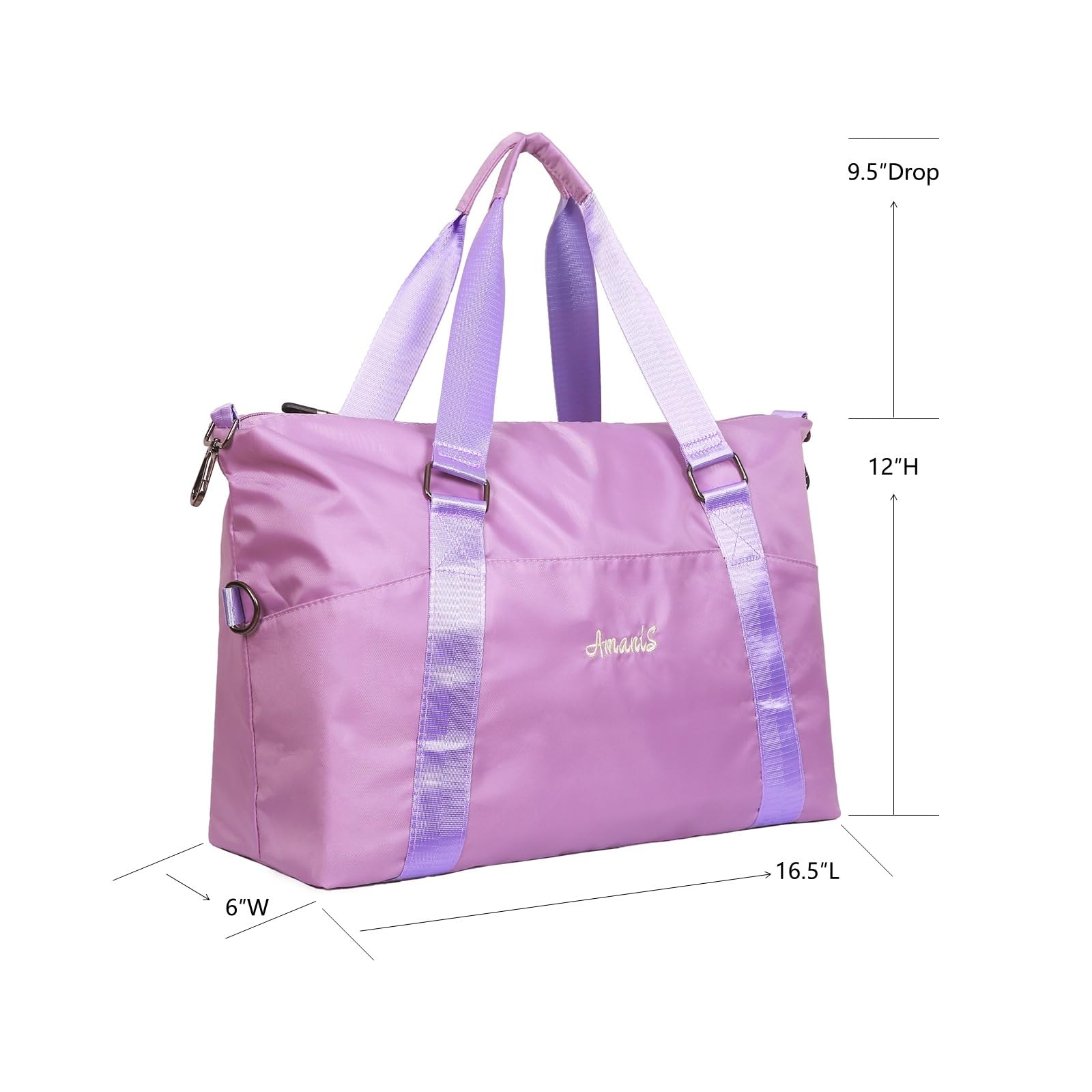 **Purple Waterproof Travel Duffel Bag with Trolley Sleeve & Shoulder Strap - Large Weekender Overnight Gym Bag for Women, Sports Tote Carry On Essentials - Perfect for Travel, Gym, Workout & Weekend Getaways**