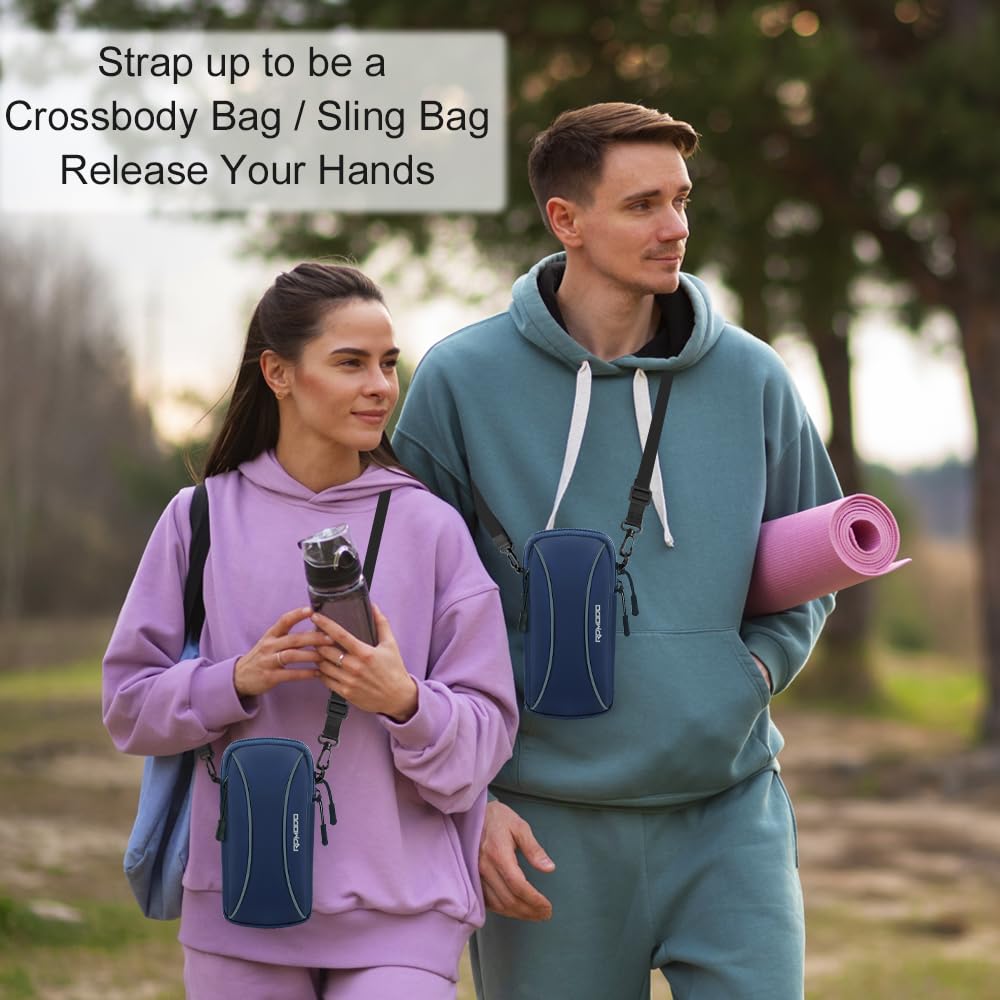 Running Armband Phone Holder with Crossbody Strap - Compatible with iPhone 15 14 13 Pro Max & Samsung Galaxy S24 S23 - Lightweight 2-Pocket Design for 7.2