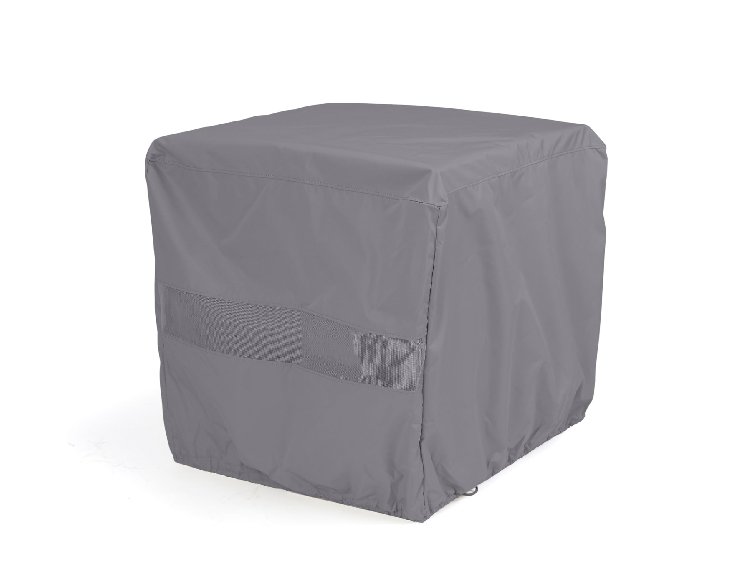 Waterproof Square Table Cover 42x42 Inches - Durable Polyester Outdoor Dining Tablecloth with Mesh Ventilation for Patio, Deck, Garden - Charcoal Gray Weatherproof Table Protector for Parties & BBQs