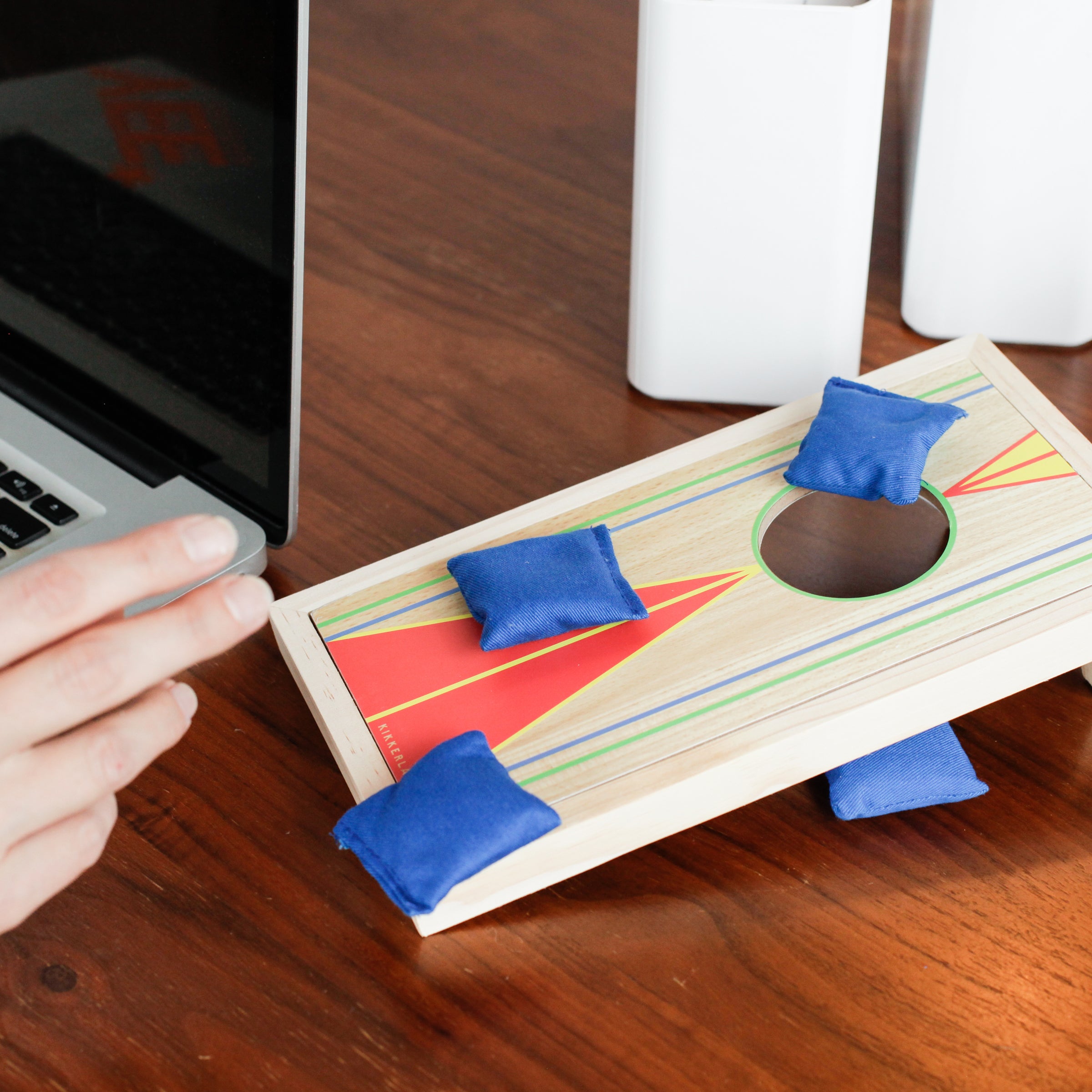 Premium Desktop Bag Toss Game Set - Portable Indoor/Outdoor Cornhole Game for Adults & Kids - Perfect for Office, Parties, Camping & Backyard Fun