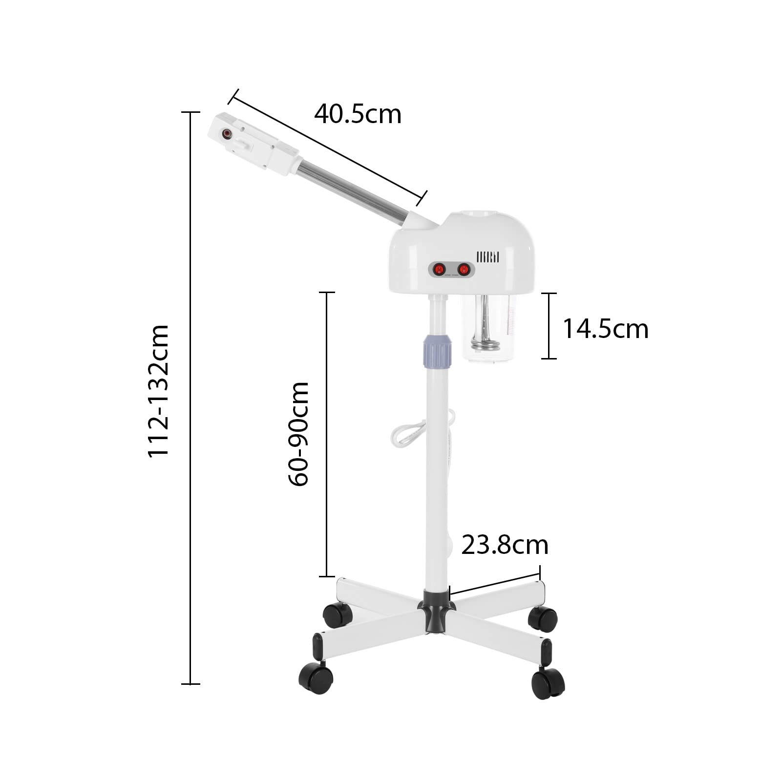 Professional Facial Steamer with Hot Mist & Ozone Function - Adjustable Height Home & Salon Skin Care Device for Deep Cleansing, Hydration & Spa Relaxation | Perfect for Acne Treatment, Blackhead Removal & Facial Rejuvenation