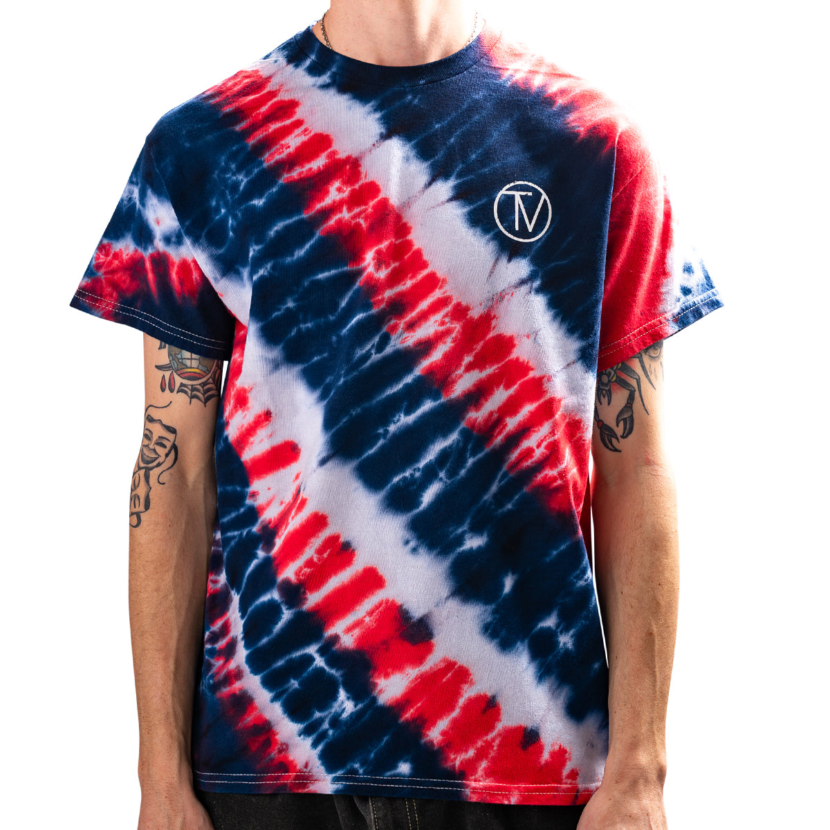 Patriotic Tie Dye T-Shirt for Men & Women - American Flag Graphic Tee - Comfortable Cotton Shirt for 4th of July, Memorial Day & Veterans Day Celebrations