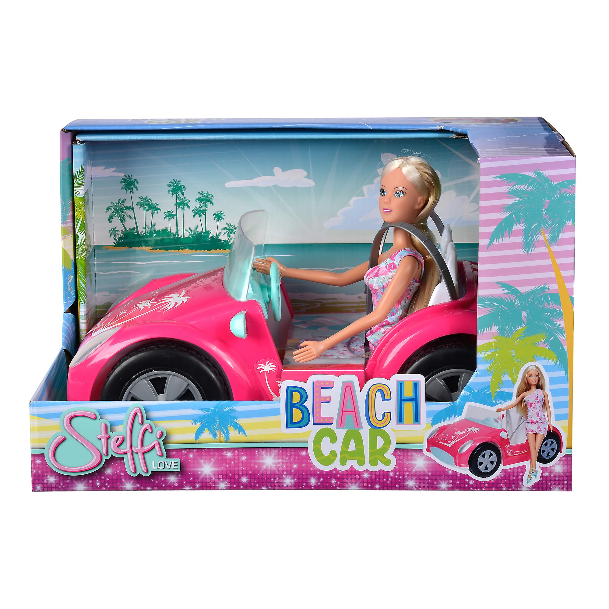 Simba Toys Steffi Love Beach Car and Doll Set - Perfect for Kids' Outdoor Play, Beach Trips, and Summer Adventures