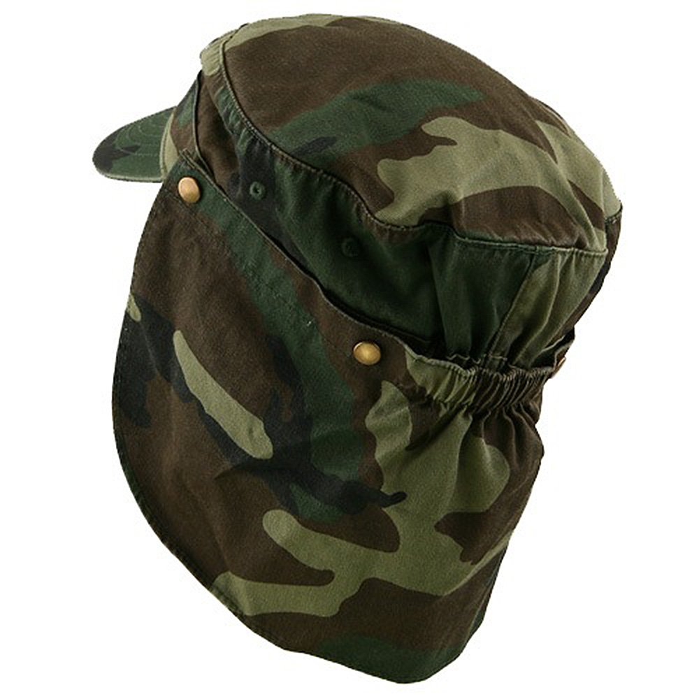 Military Style Army Cap with Flap - Adjustable Cotton Baseball Hat for Men & Women | Perfect for Outdoor Activities, Hiking, and Casual Wear - e4Hats.com