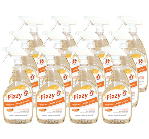32 oz Fizzy Peroxide & Orange Multi-Purpose Cleaner Spray (Pack of 12) - Kitchen, Bathroom & Surface Disinfectant for Home & Office Use