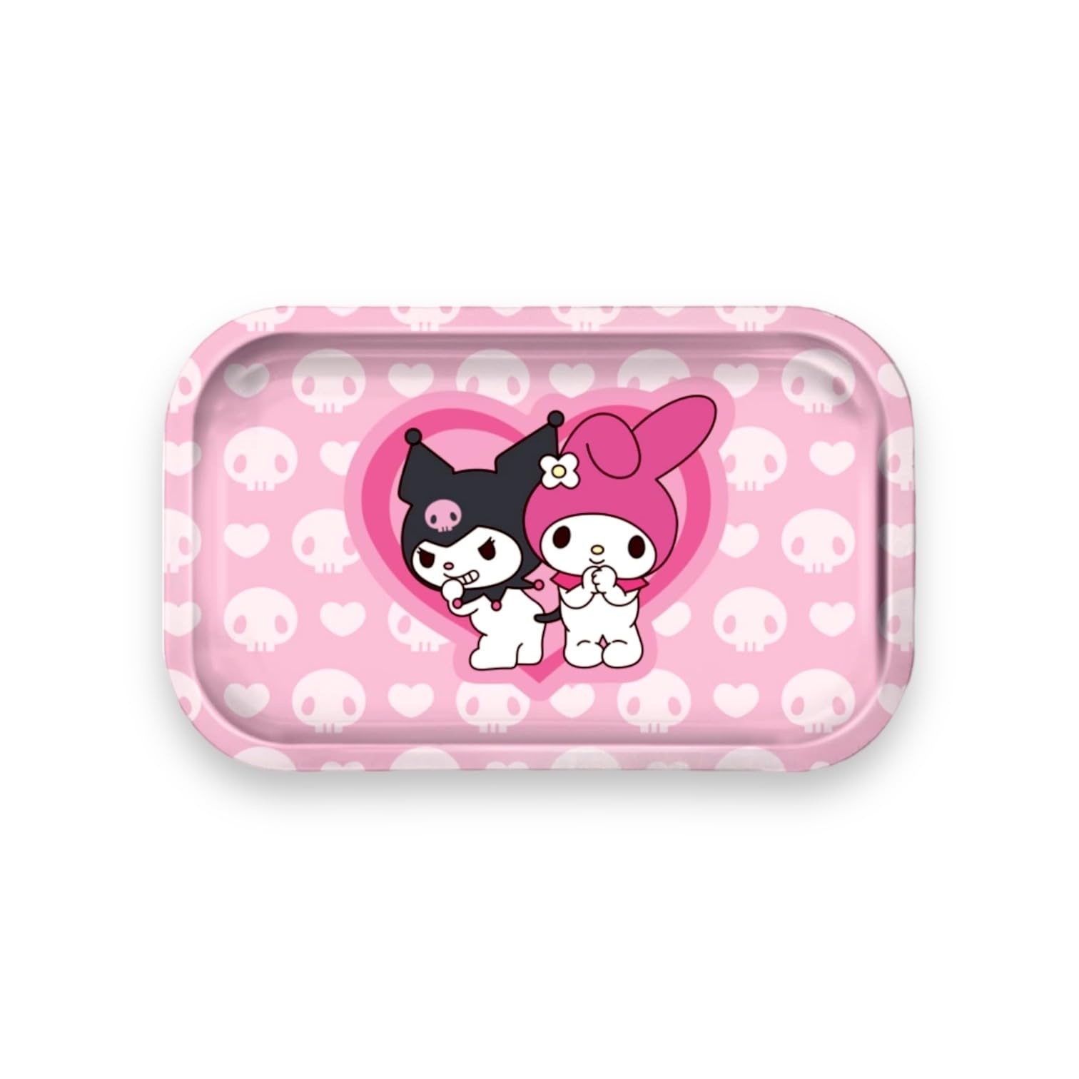 KOZUKI Pink Anime Rolling Tray 11x7 Inches - Premium Metal Ash Tray & Decorative Serving Tray for Home, Gifts, and Anime Lovers | Perfect for Smoking Accessories, Jewelry Display, and Party Serving (BFF Collection) KKTRAY03