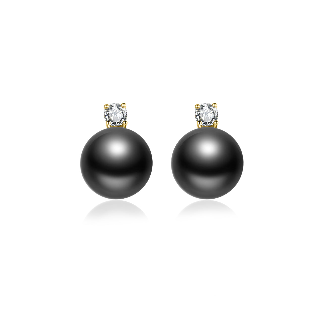 18K Gold Tahitian Pearl Earrings for Women - Luxury Black Pearl Stud Earrings - Perfect for Weddings, Parties & Special Occasions - KE00169