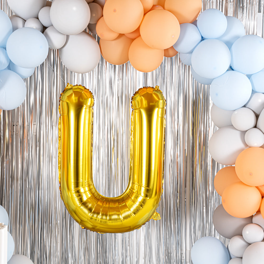 Balloonify Gold Mylar Letter U Balloon - 40 Inch Large Foil Alphabet Balloon for Birthday Party Decorations, Wedding, Baby Shower & Graduation Events - 1 Count Box