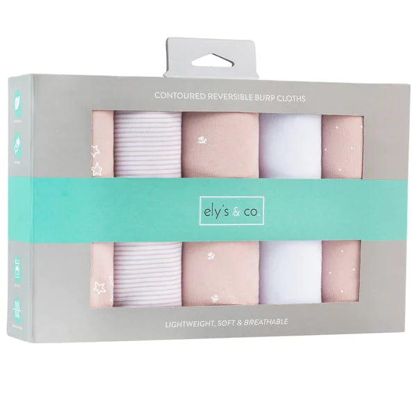Elys & Co 5 Pack Ultra Absorbent Burp Cloths for Babies - Soft & Gentle Newborn Essentials for Feeding, Spit-Up & Mess-Free Parenting