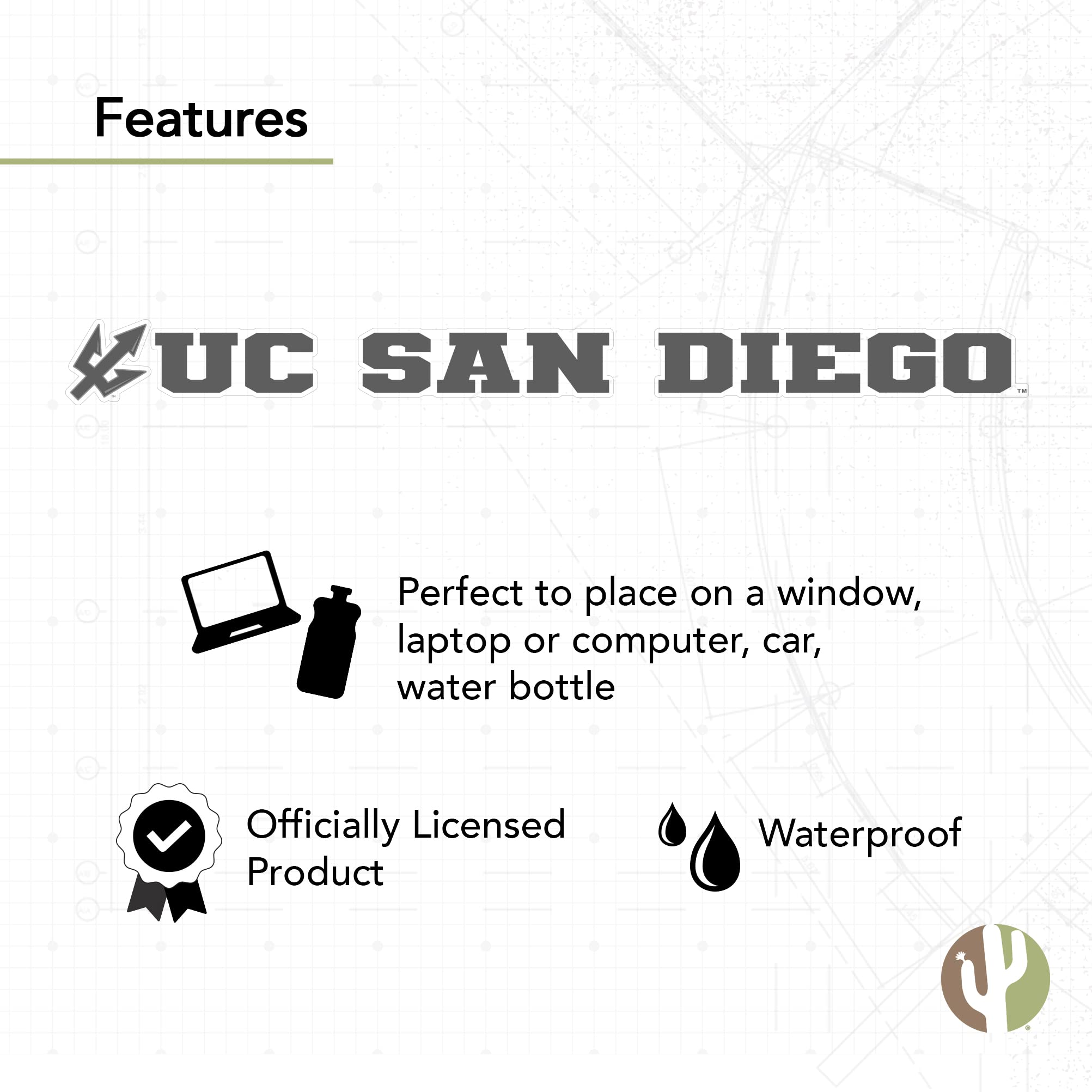 University of California San Diego Logo Vinyl Decal - 15 Inch UCSD Sticker for Laptop, Water Bottle, Car & Scrapbook - Perfect for College Students, Alumni & Fans