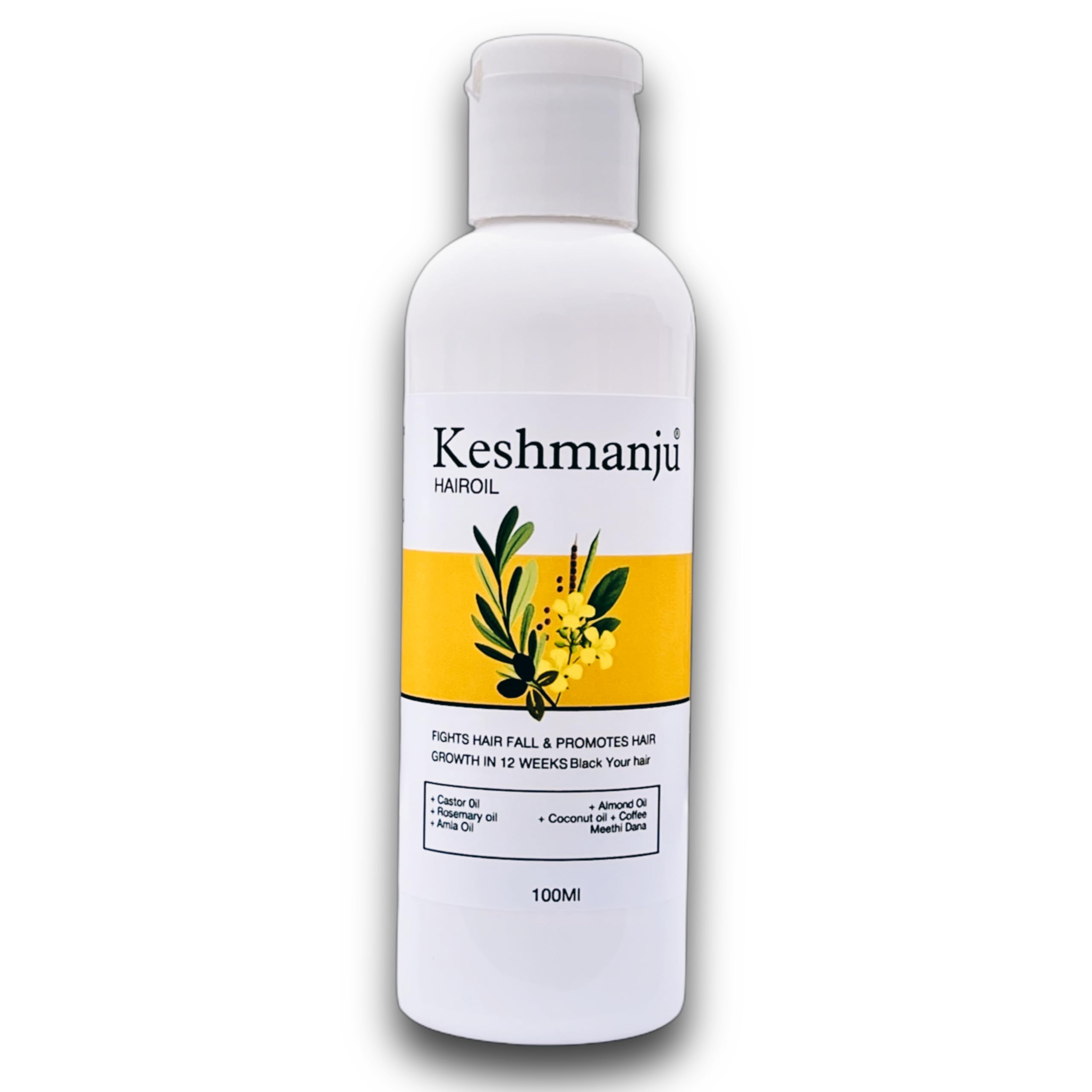 Keshmanju Hair Oil for Hair Growth - Reduces Hair Fall & Prevents Grey Hair - Natural Treatment for Stronger, Healthier Hair - Perfect for Daily Use & Scalp Care