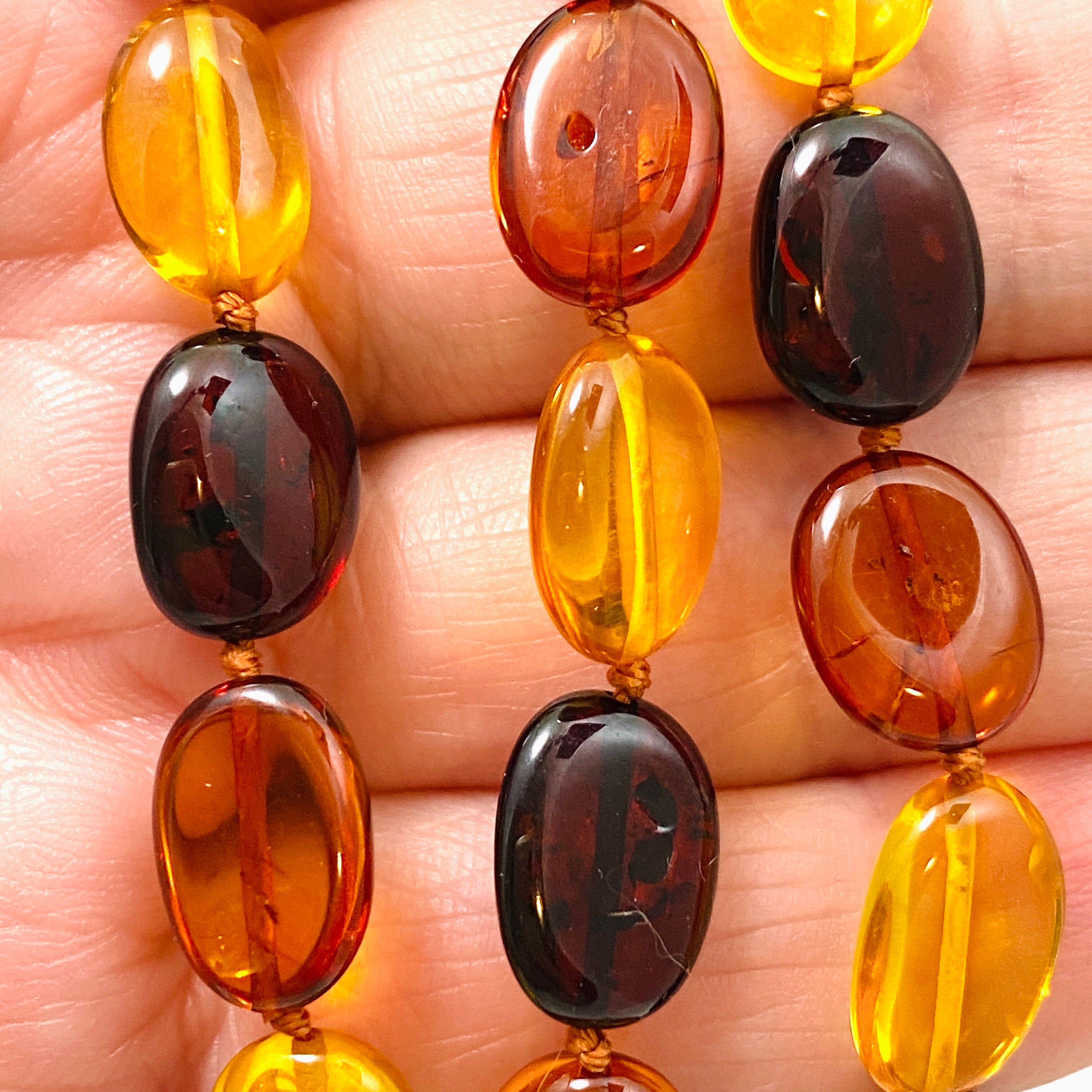 Natural Baltic Amber Mixed Oval Beaded Necklace AMB309 - Healing Teething Relief for Babies & Stylish Jewelry for Women