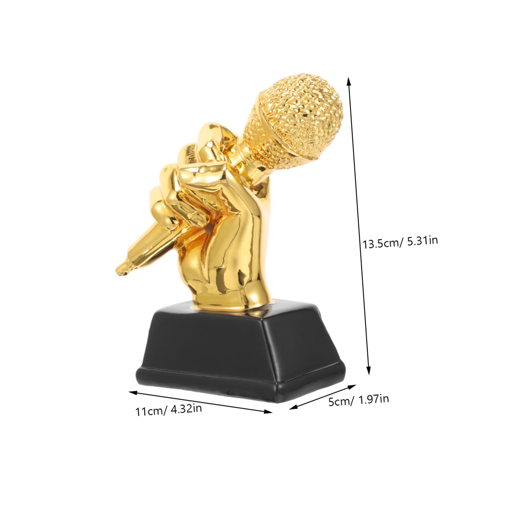Yardwe Resin Mini Microphone Trophy Award - Best Karaoke Singing Prize, Community & Sports Trophy for Student Decorations | Perfect for Competitions, Gifts & Home Decor