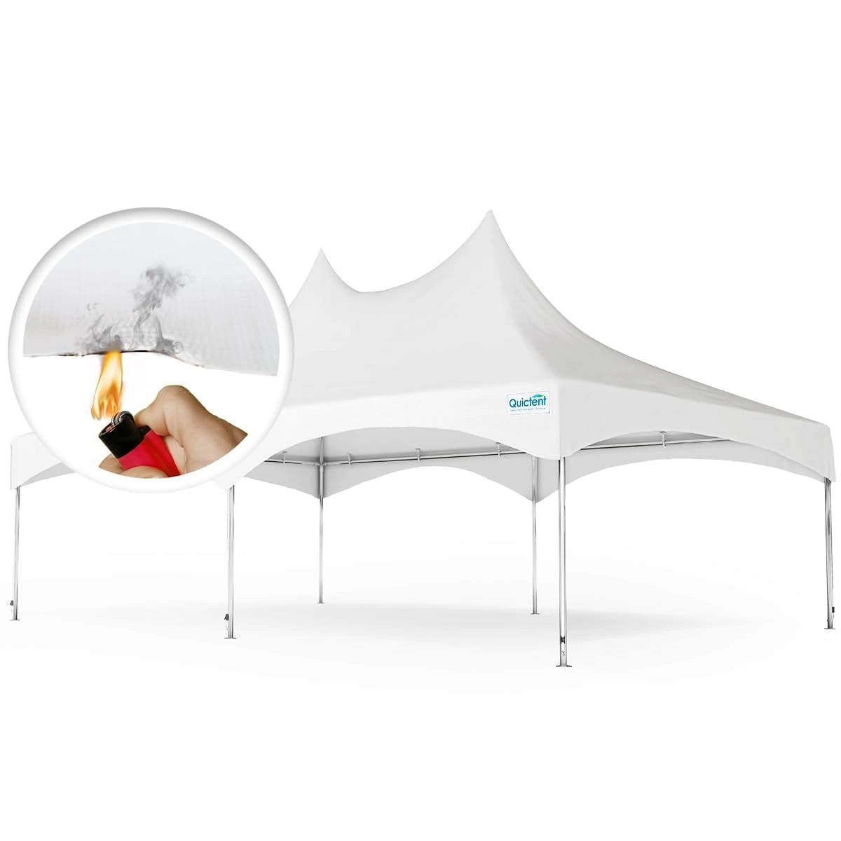 Quictent High Peak Fire Retardant White Party Tent - Waterproof Outdoor Canopy for Weddings, Events & Backyard Gatherings