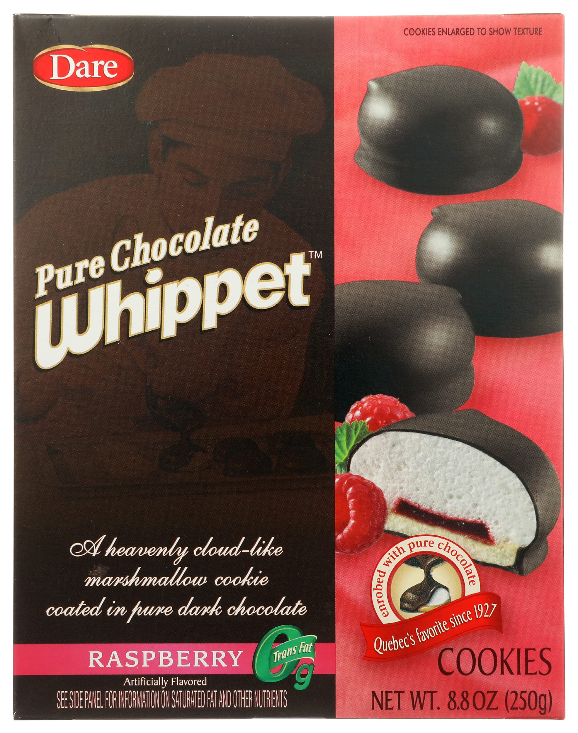 Dare Raspberry Flavored Pure Chocolate Whippet Cookies - 8.8oz (Pack of 12) | Delicious Snack for Parties, Gifts & Dessert Lovers | Crunchy Chocolate Wafer Treats for Tea Time, Office Snacks & Family Sharing