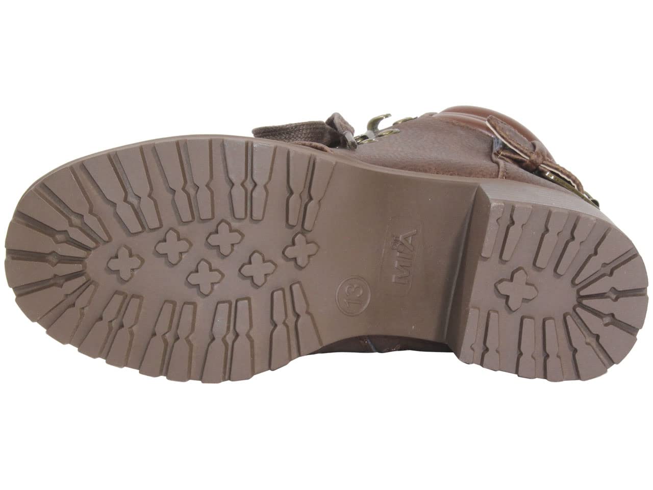 MIA Girl's Lil Annamaria Cognac Leather Shoes for Toddler & Kids - Comfortable Casual & Dress Footwear for School, Play & Special Occasions