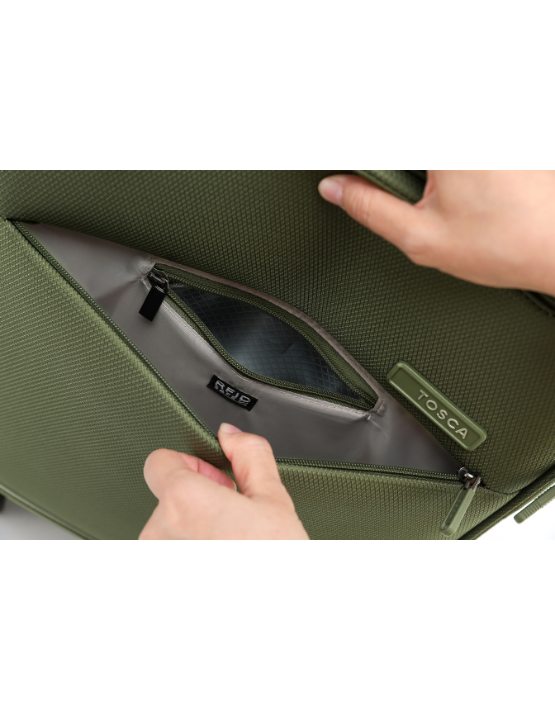 Tosca AIR5055 Khaki Cabin Tote Bag - Stylish & Spacious Carry-On for Travel, Work & Everyday Use