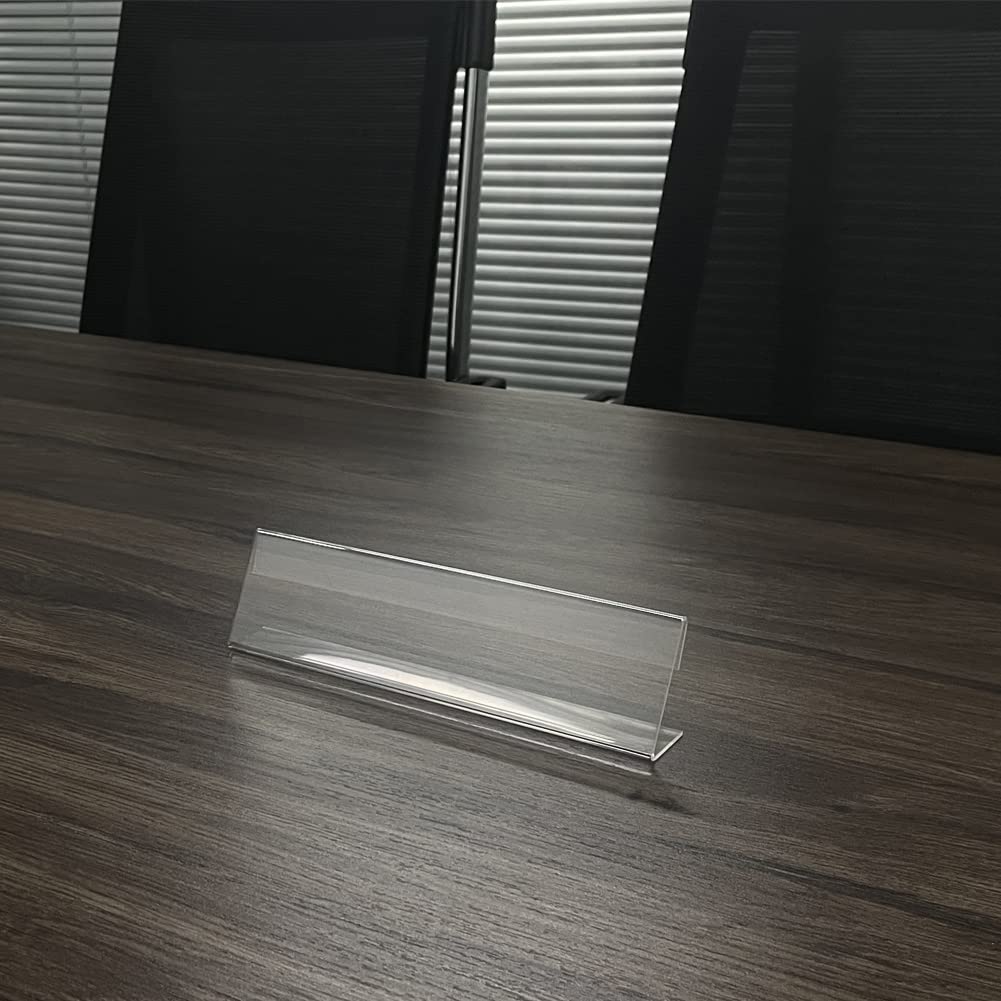6 Pack Clear Acrylic Desk Name Plates - 10