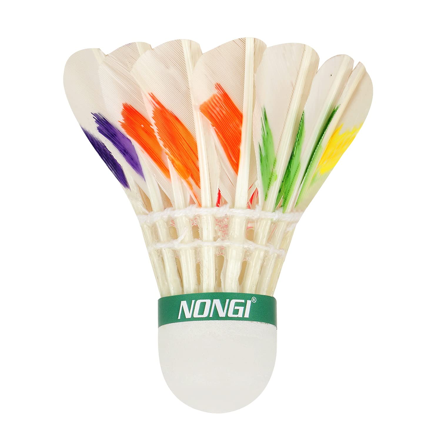 Premium NONGI Designer Feather Badminton Shuttlecocks - 5 Pack for Indoor & Outdoor Sports - Perfect for Backyard Games, Gym Class, and Professional Training