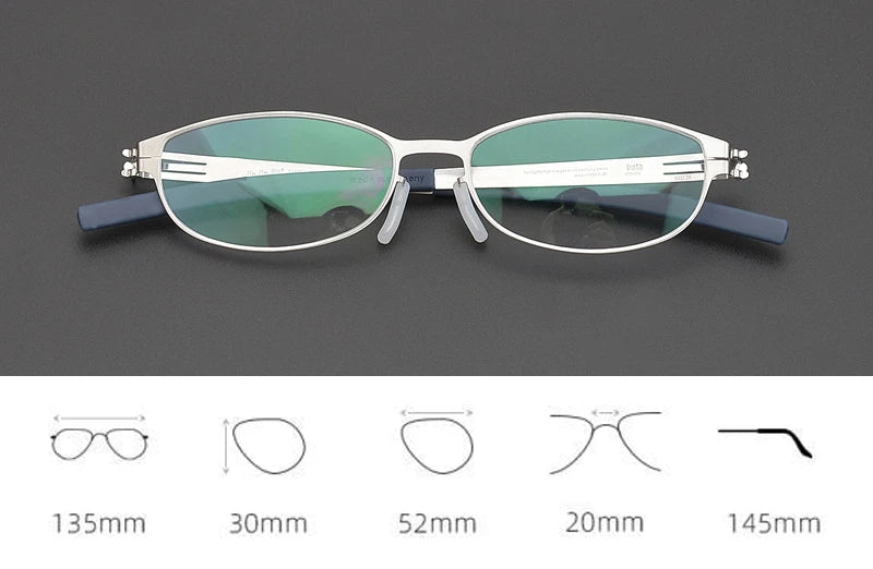 Black Oval Full Rim Screwless Steel Eyeglasses for Women - Style 4797 | Perfect for Office, Reading & Everyday Fashion